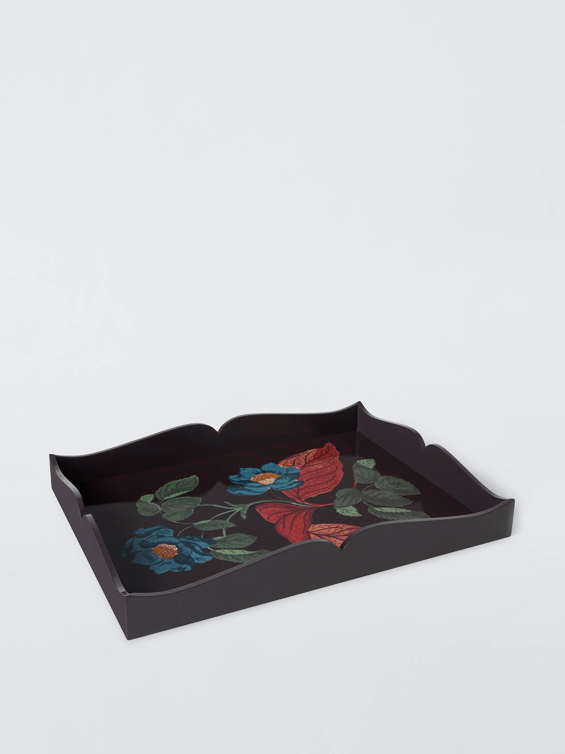 Jaipur rose lacquer tray, FSC-Certified (MDF), multi