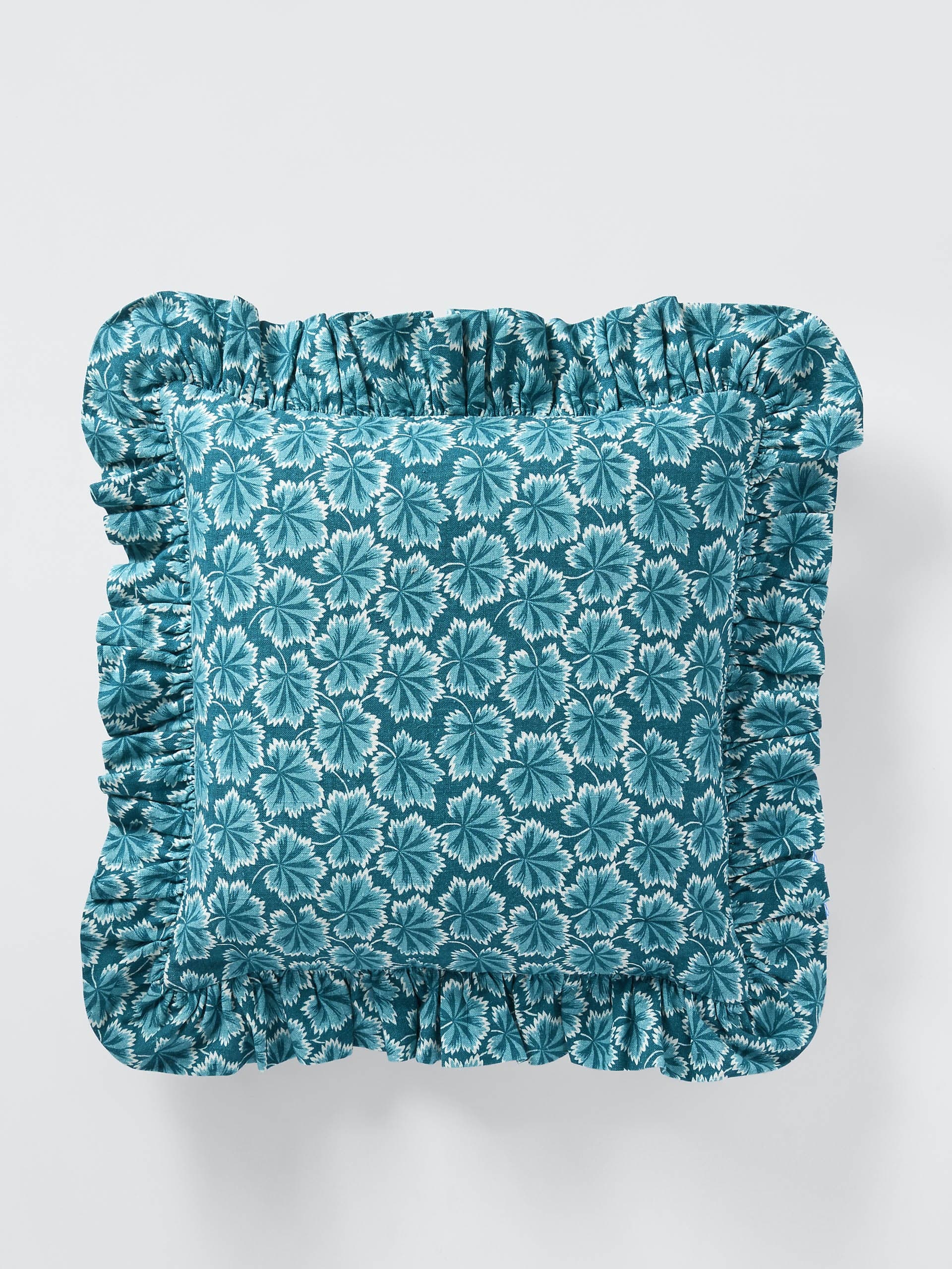 Fan leaf cushion, petrol blue