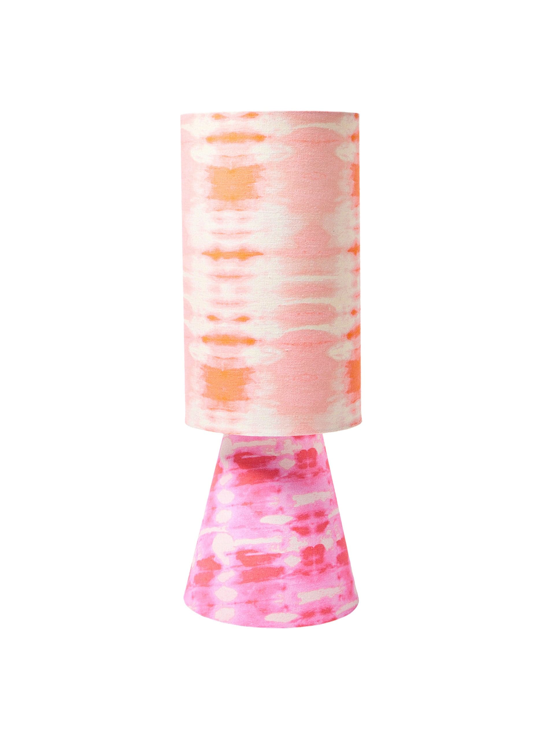 Pink tie dye desk and table lamp