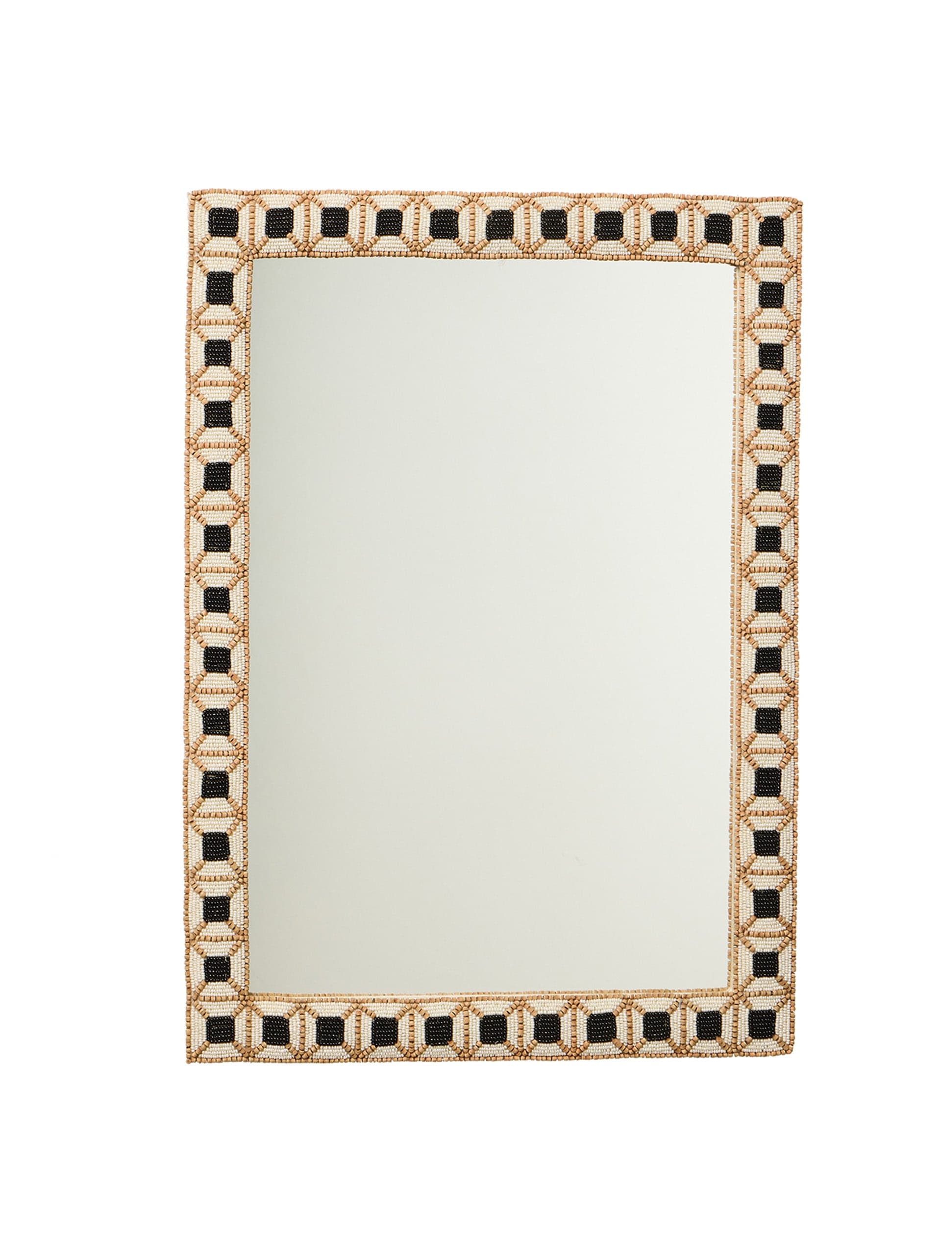 Meri cream beaded wall mirror