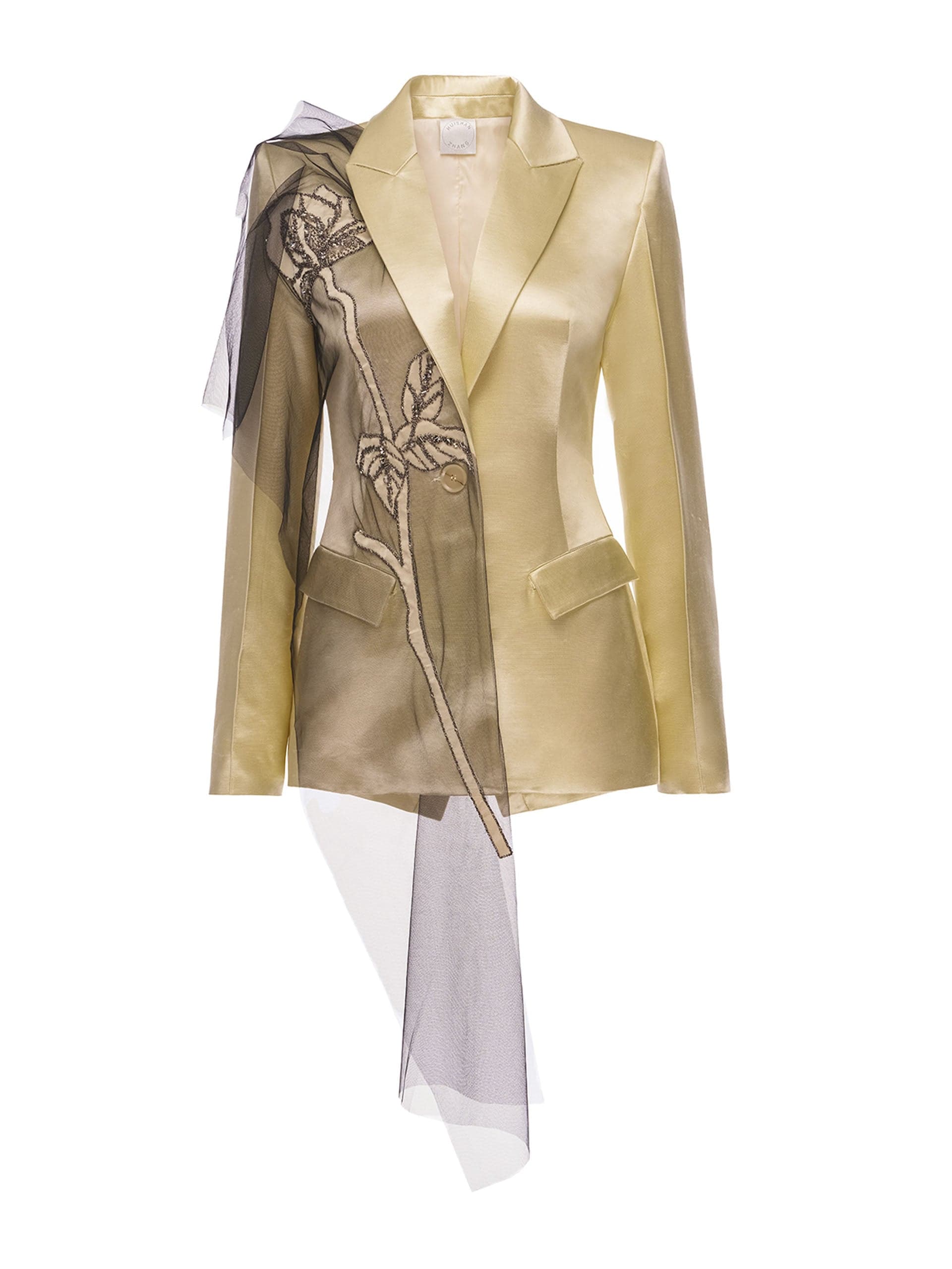 Atlas rose jacket in satin and embellished tulle