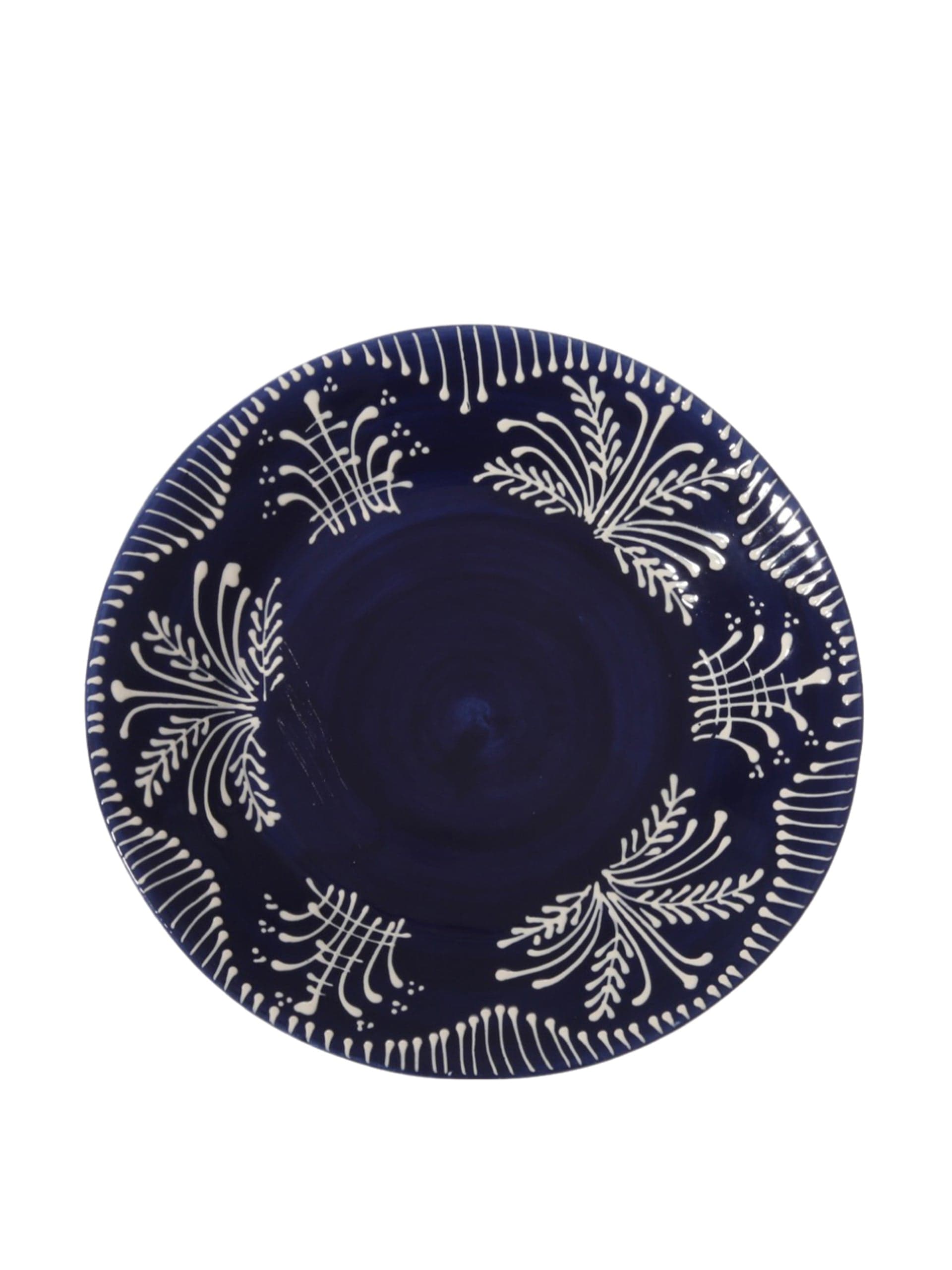 Cobalt lace dessert plate