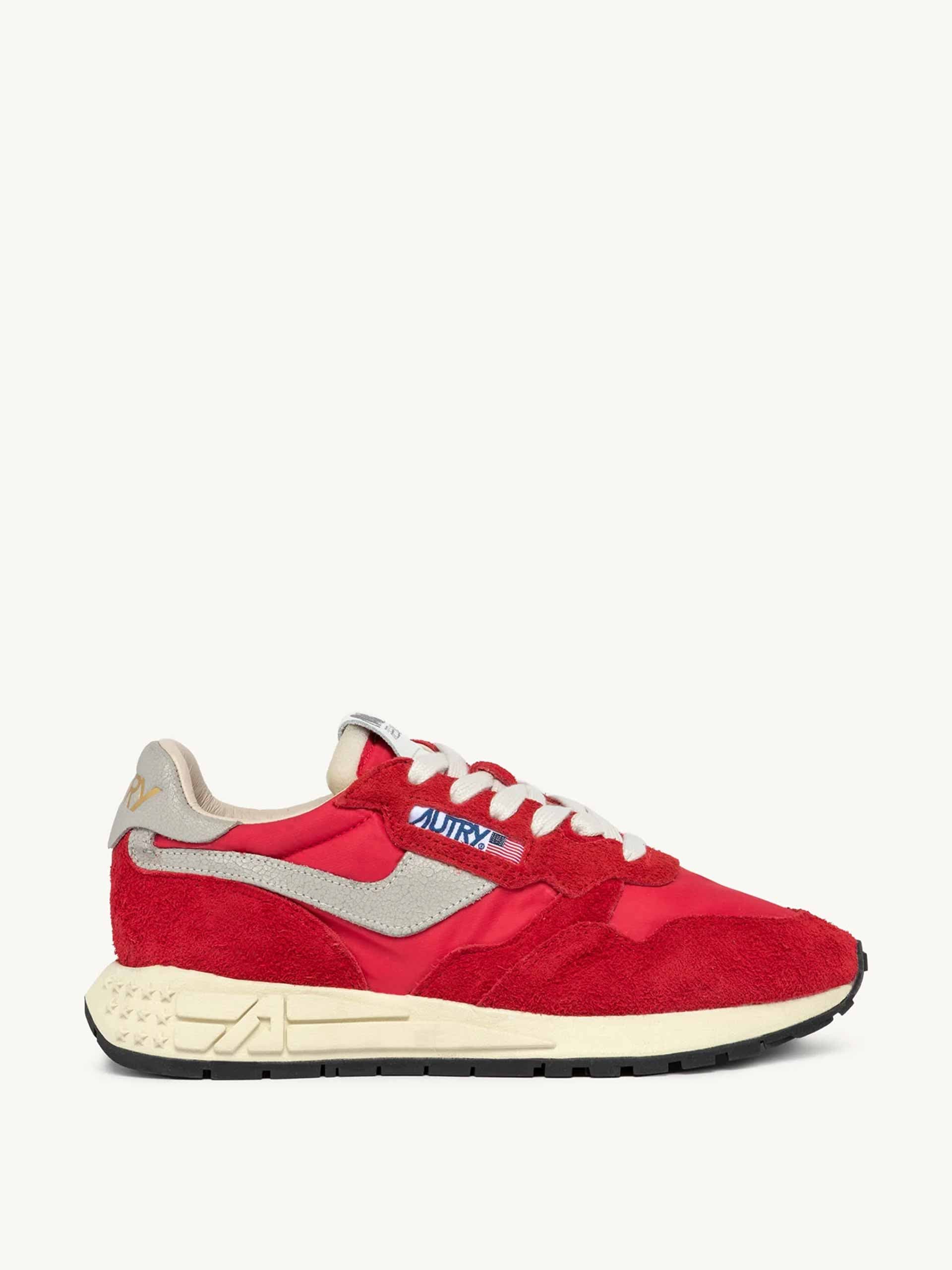 Reelwind low sneakers in red nylon and suede