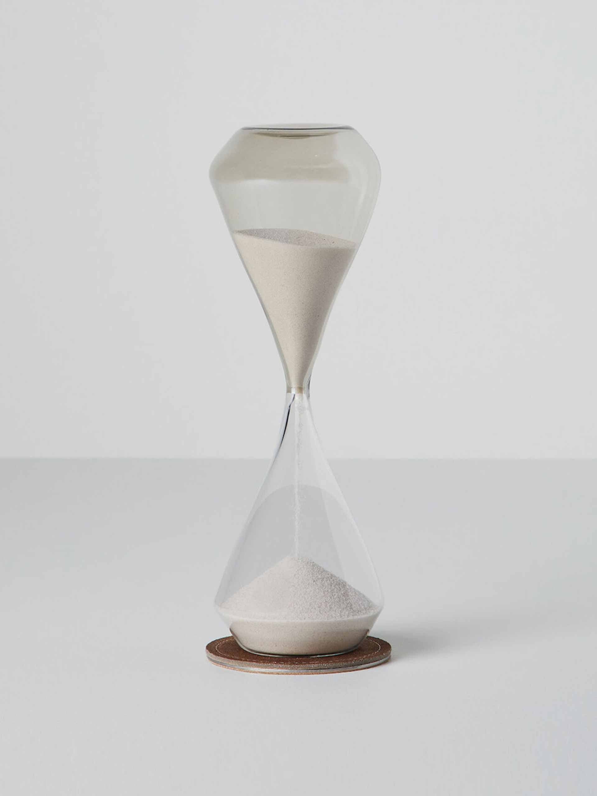 Hourglass with suede base