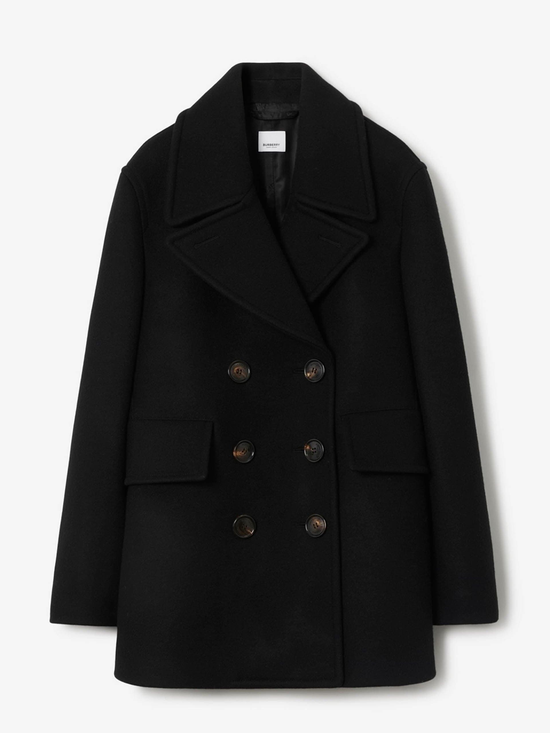 Balck wool pea coat