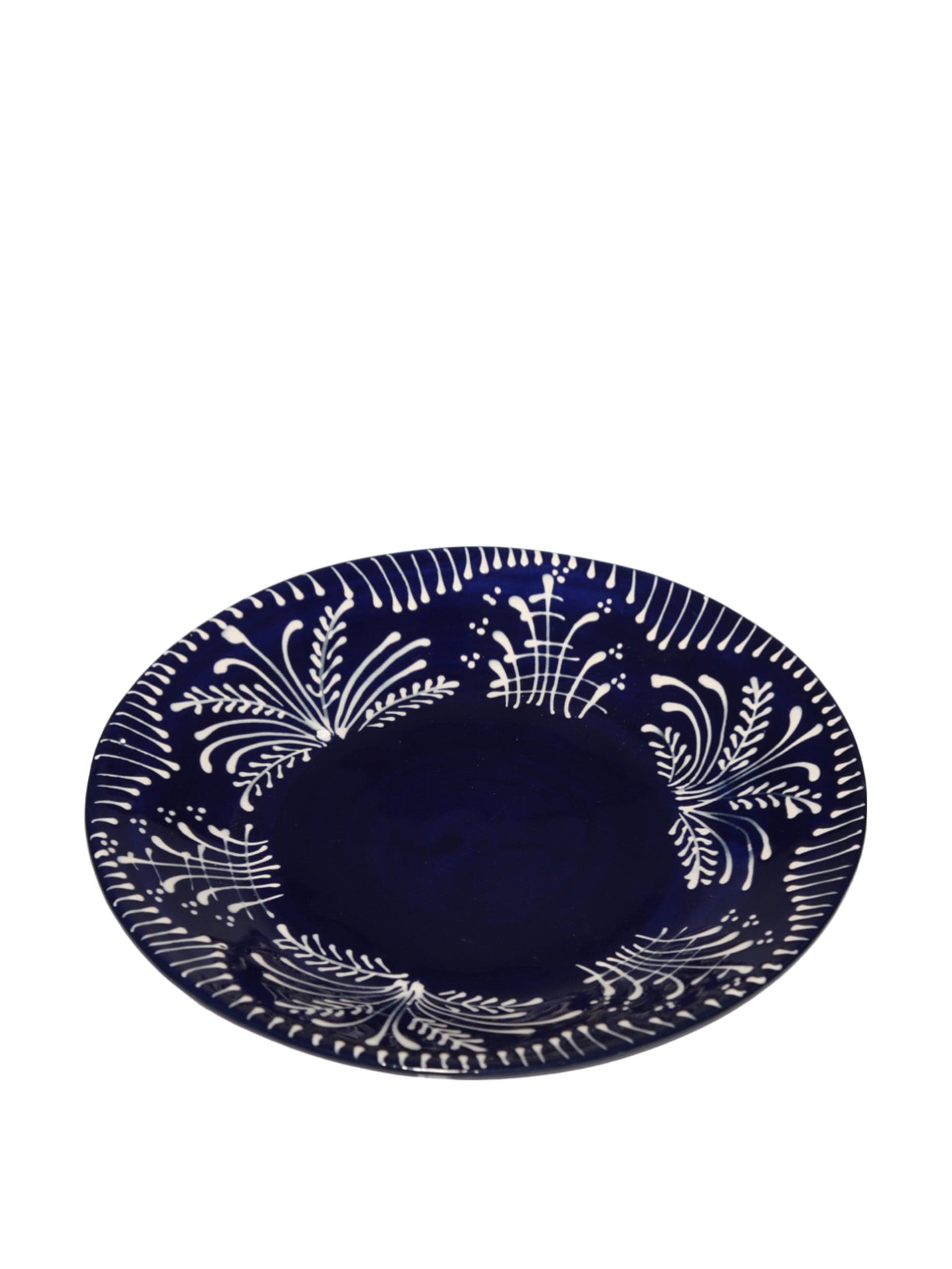 Cobalt lace dessert plate