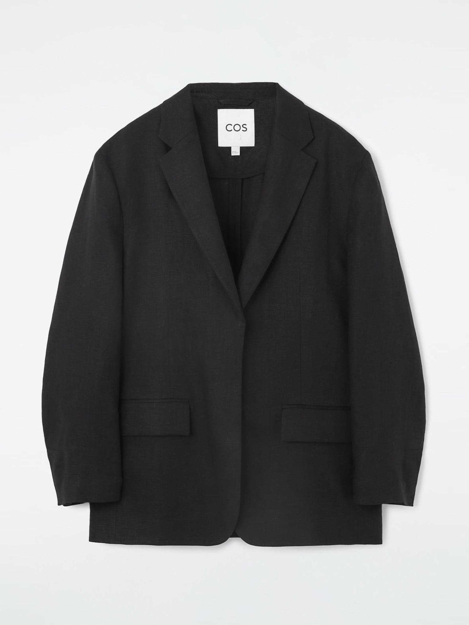 Single-breasted linen blazer