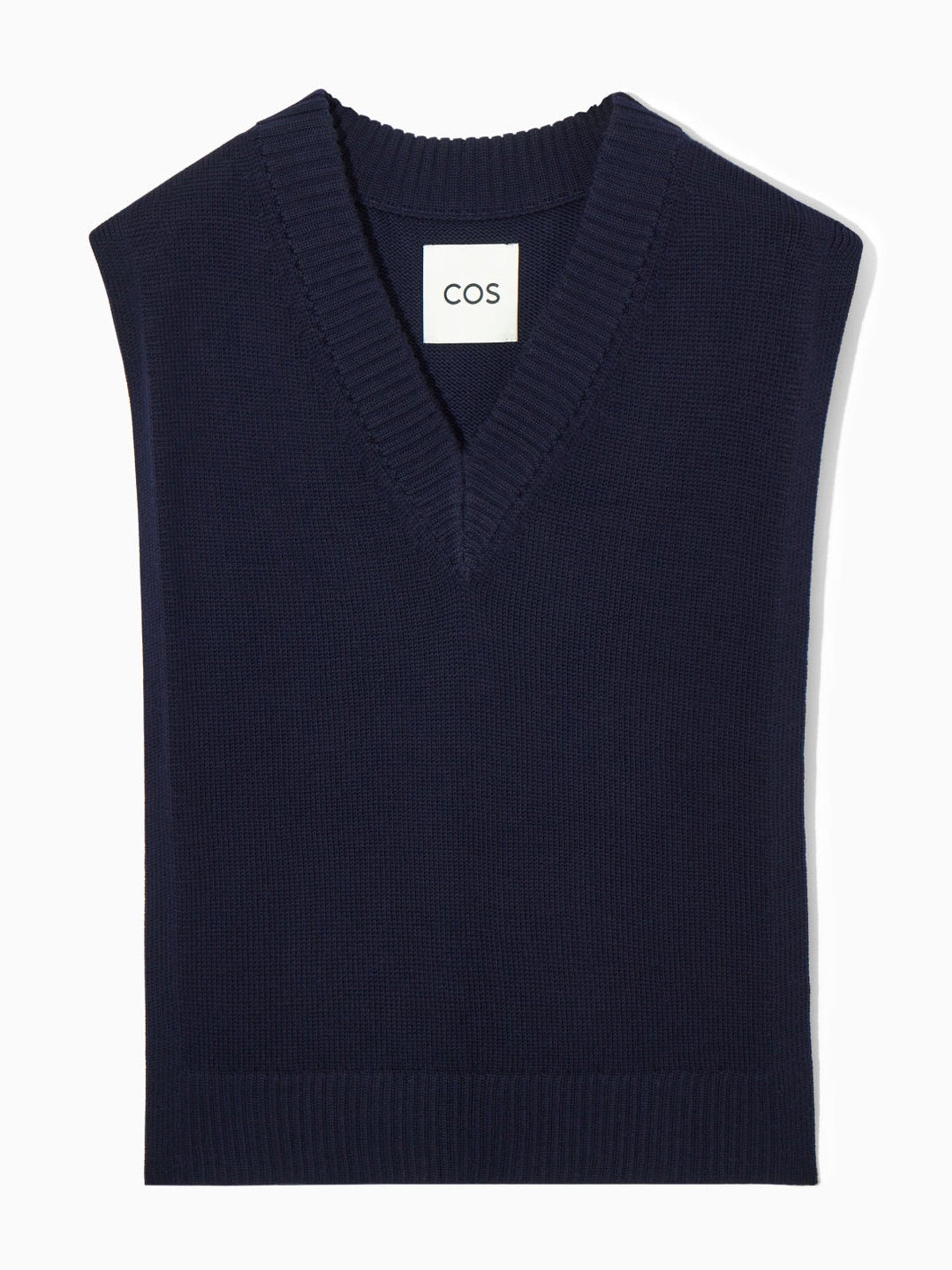 Navy V-neck wool vest