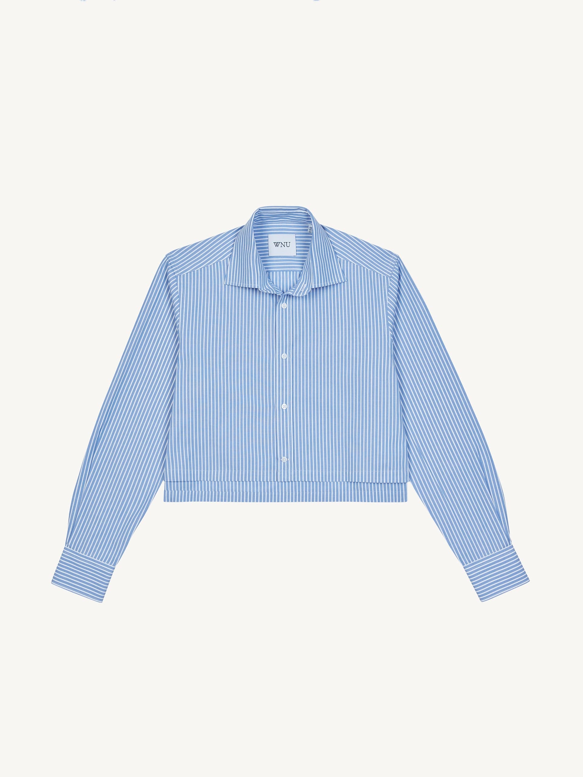 Iris fine poplin, inverted pinstripe cropped shirt