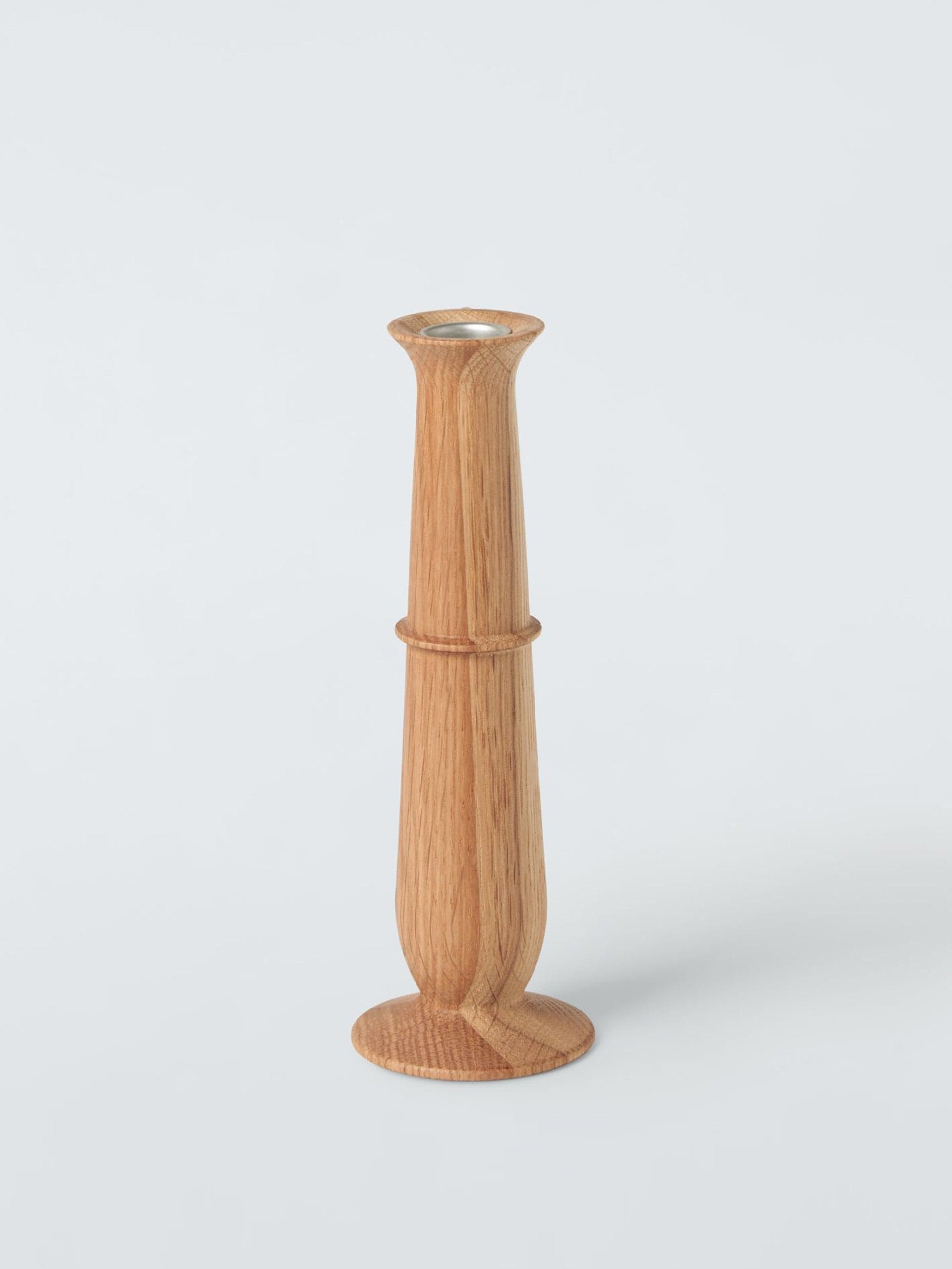 Wooden candlestick candle holder