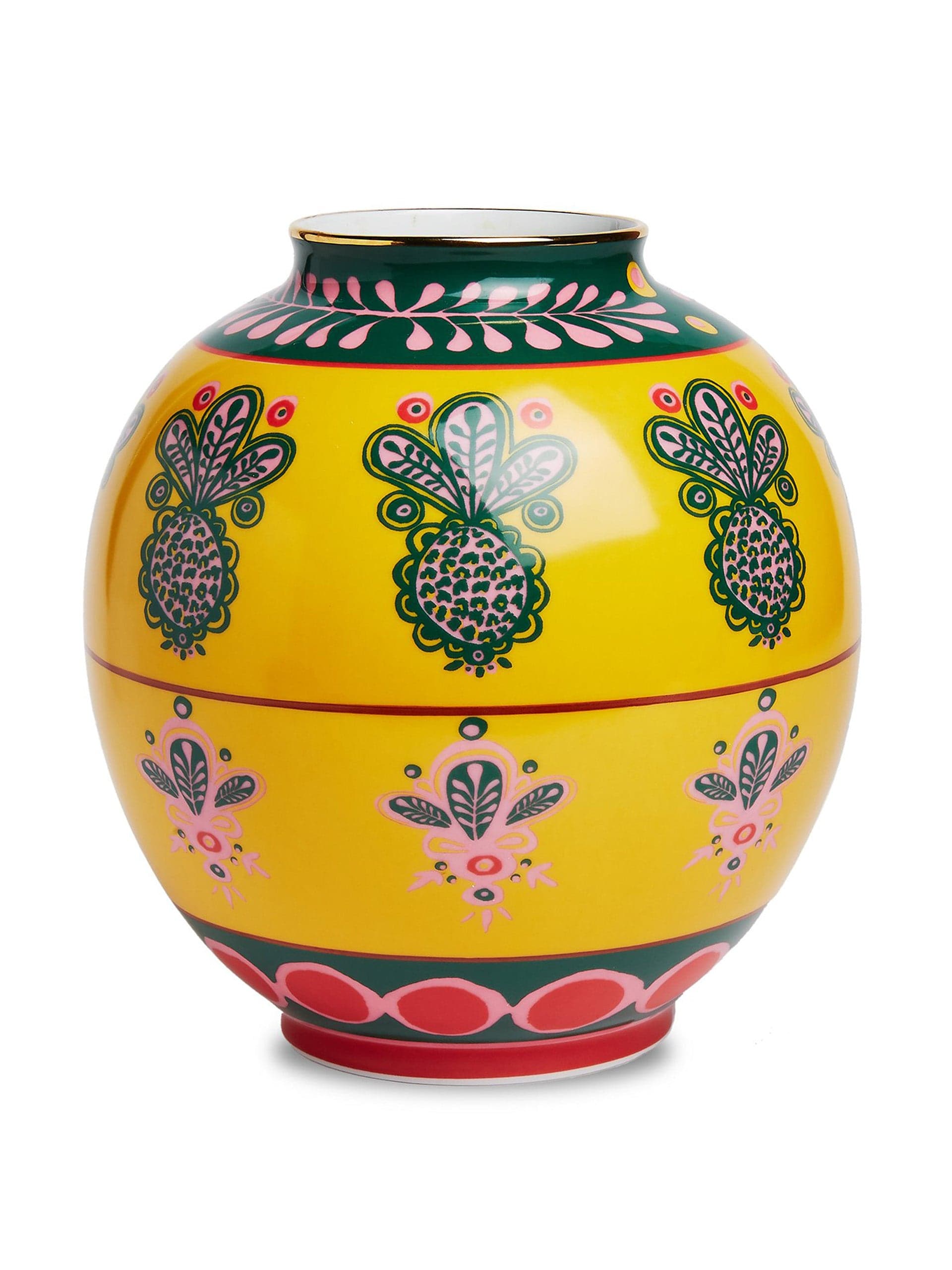 Porcelain Bubble vase in Pineapple Giallo