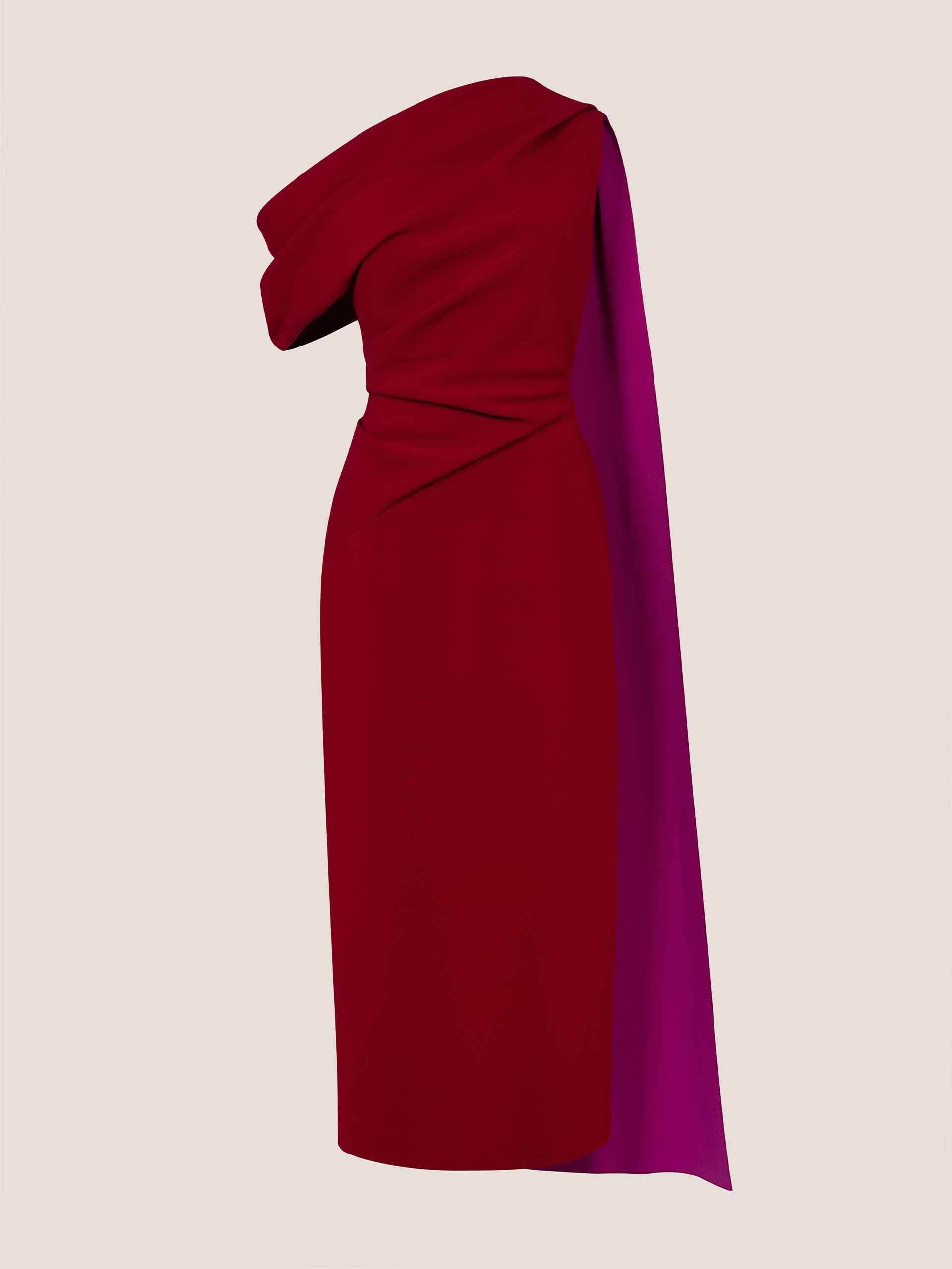 Single-shoulder cape Maite dress