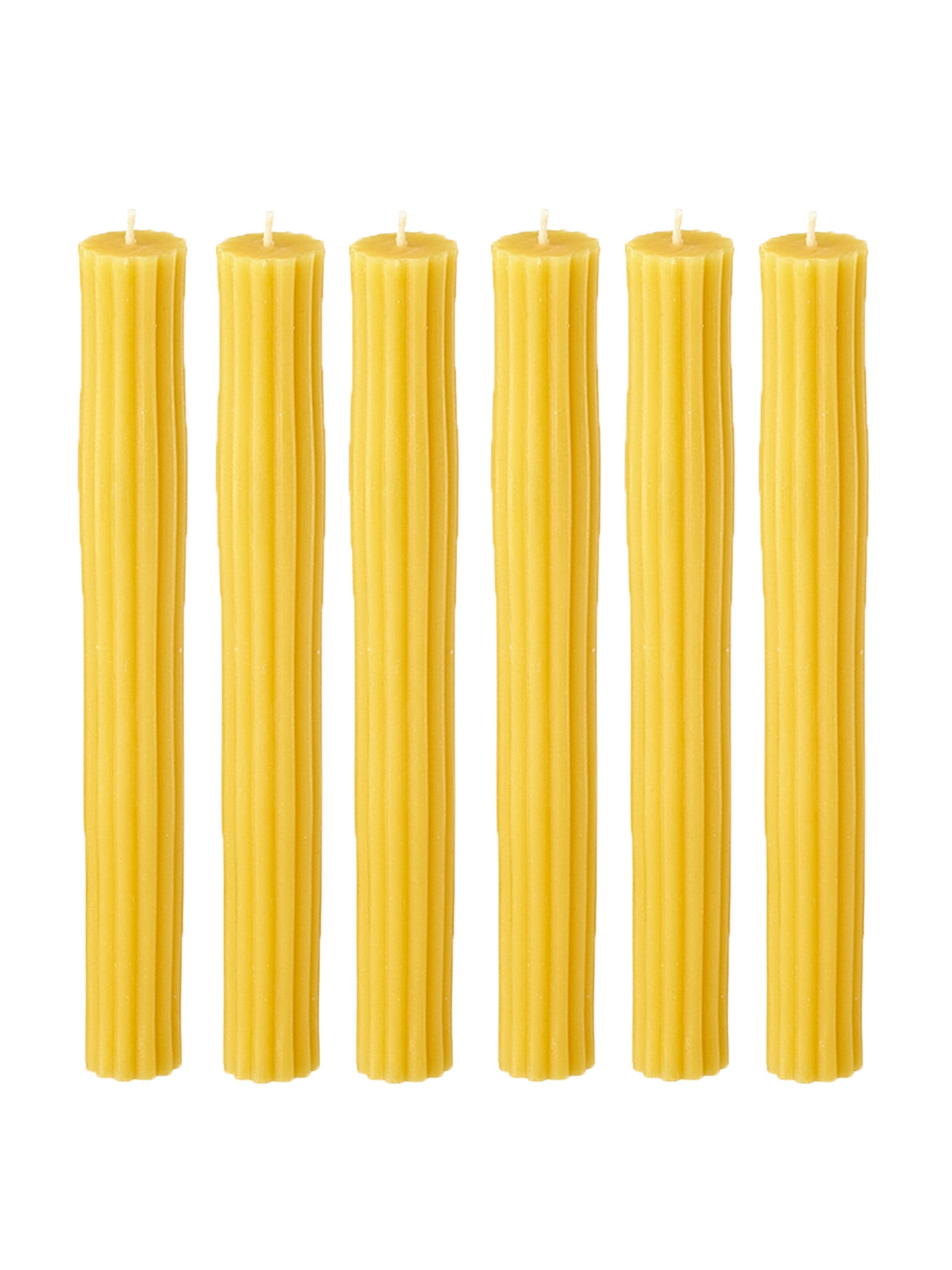 Ribbed beeswax candles (set of 6)