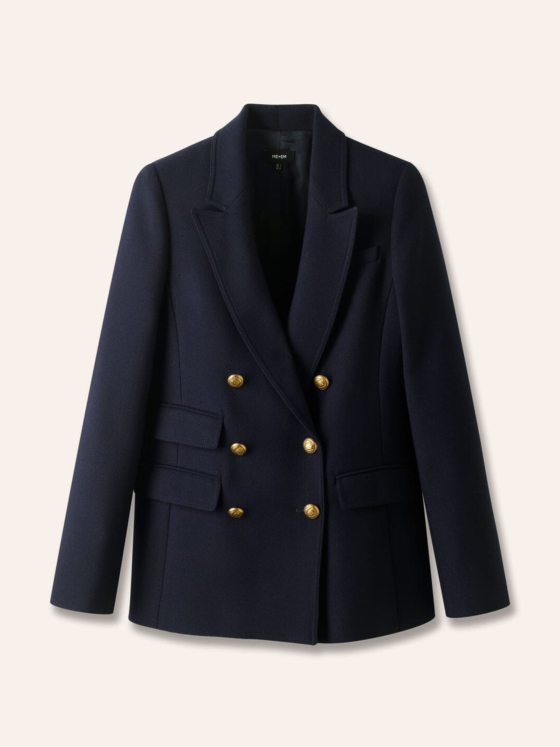 Navy double-breasted blazer