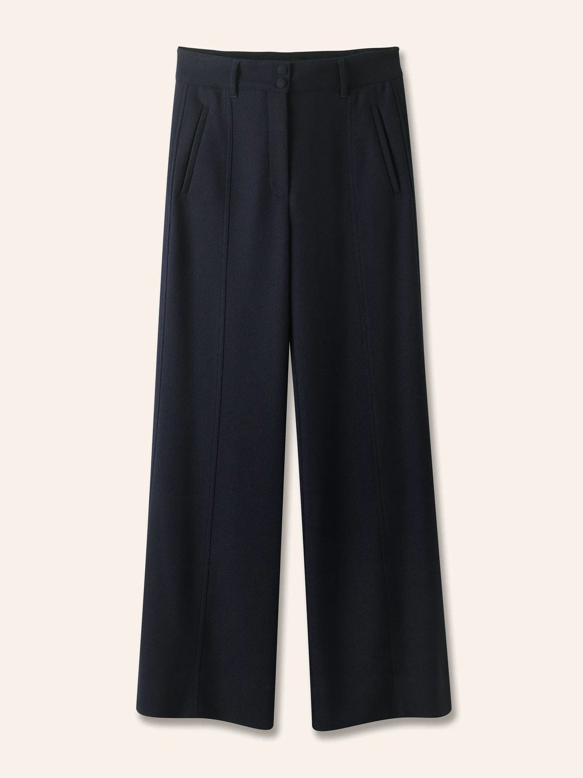 Navy wide leg trousers