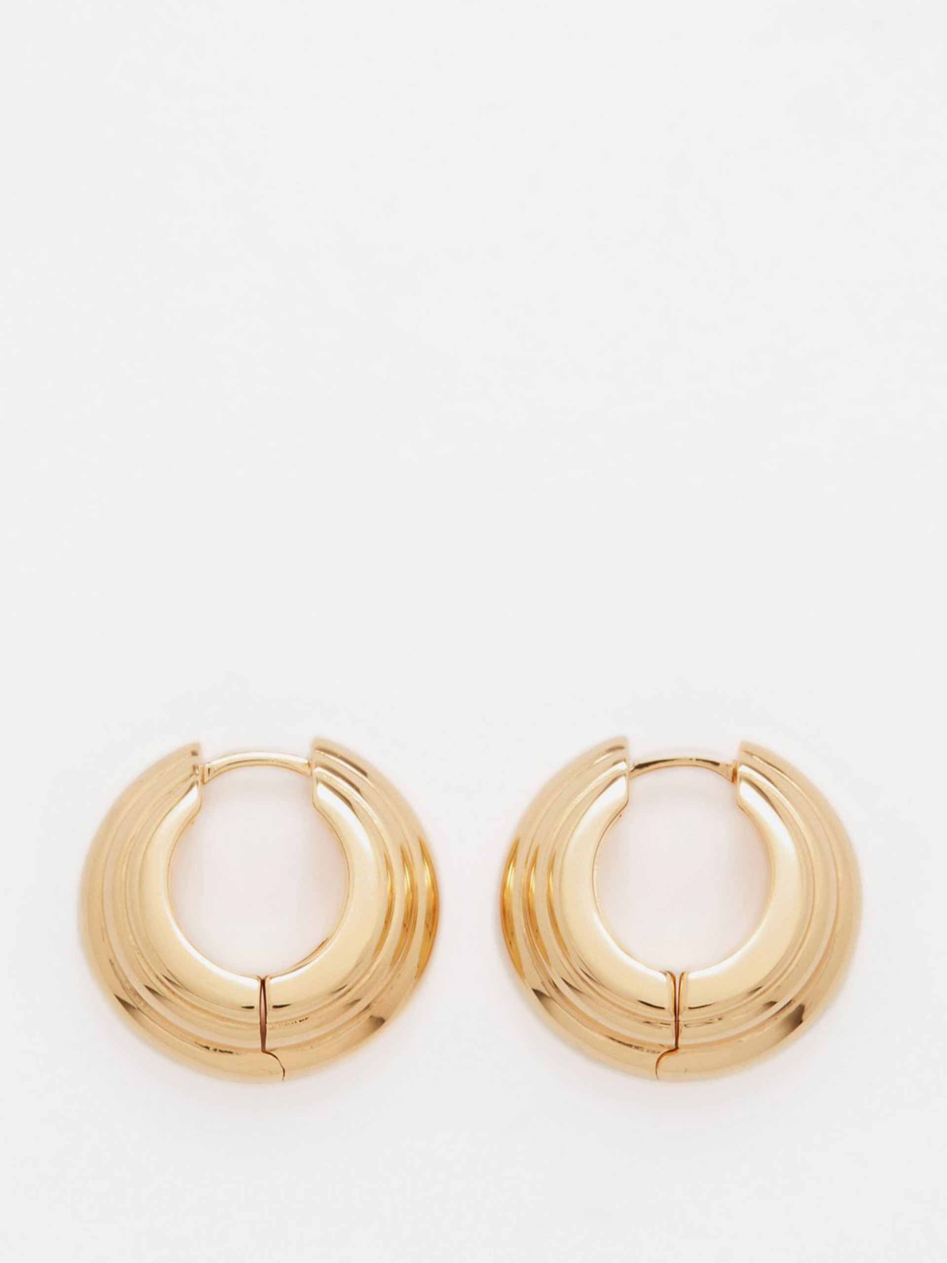 Ellipse 14kt gold-vermeil hoop earrings