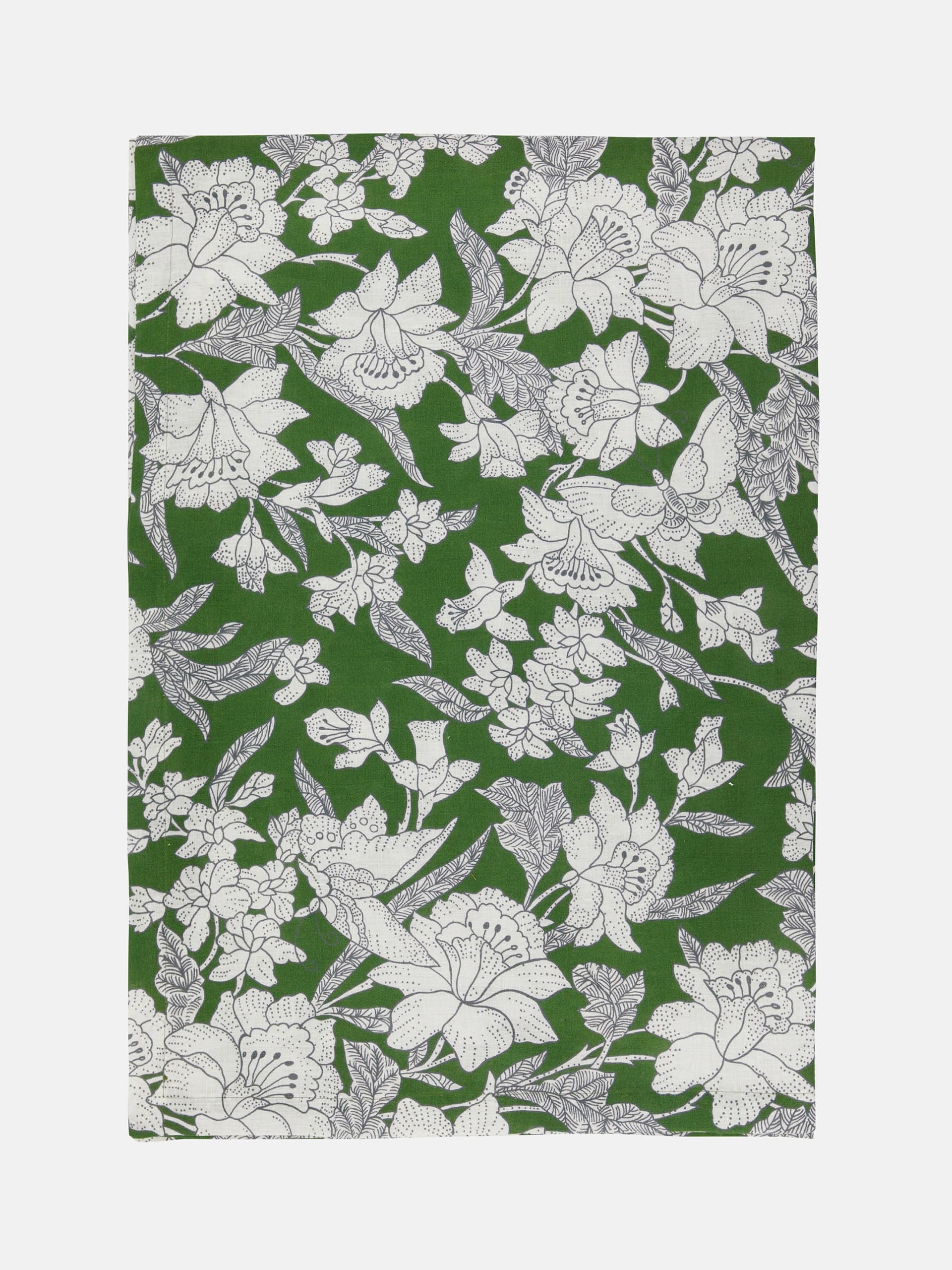 Green printed tablecloth