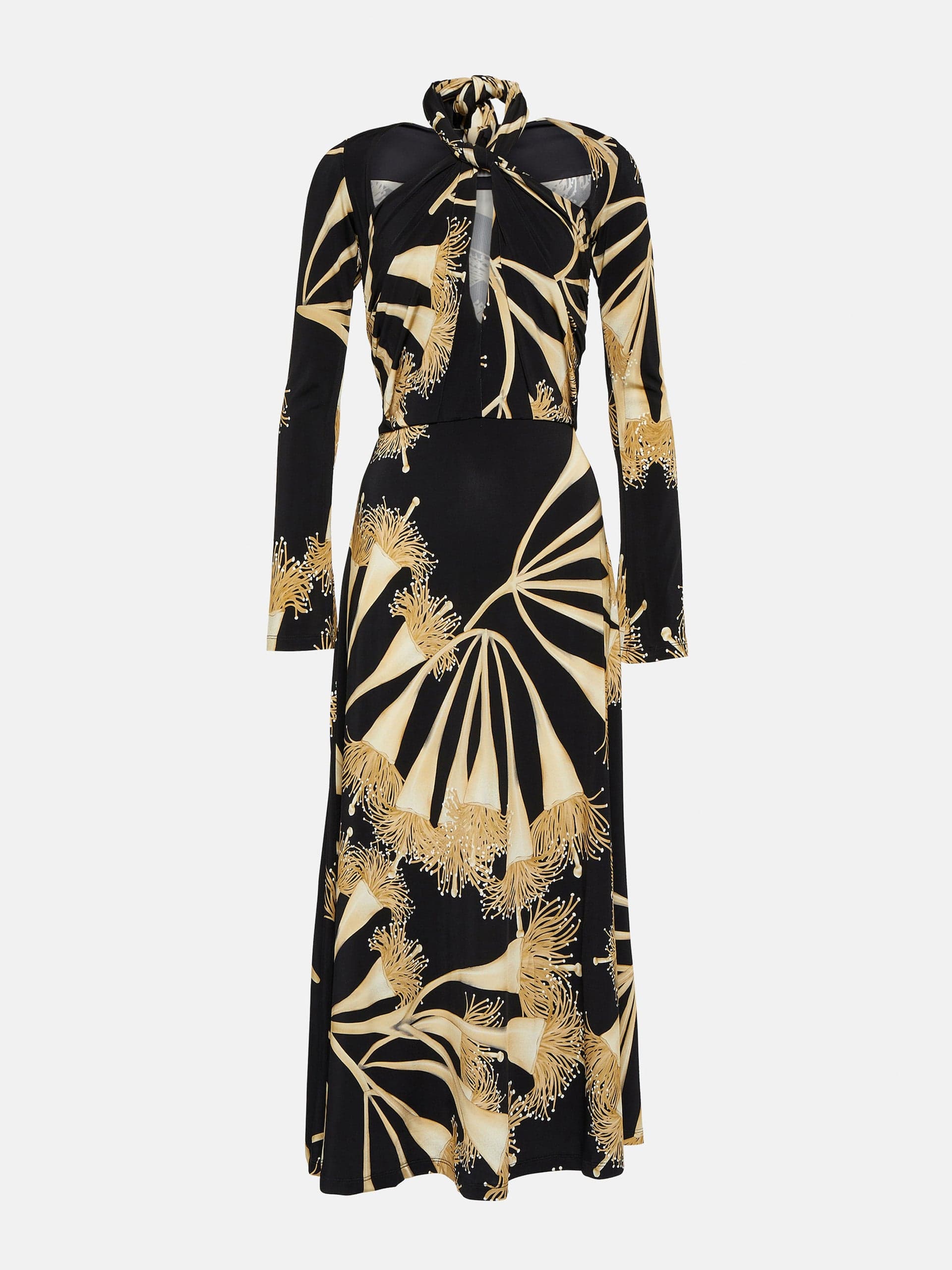 Halterneck jersey midi dress