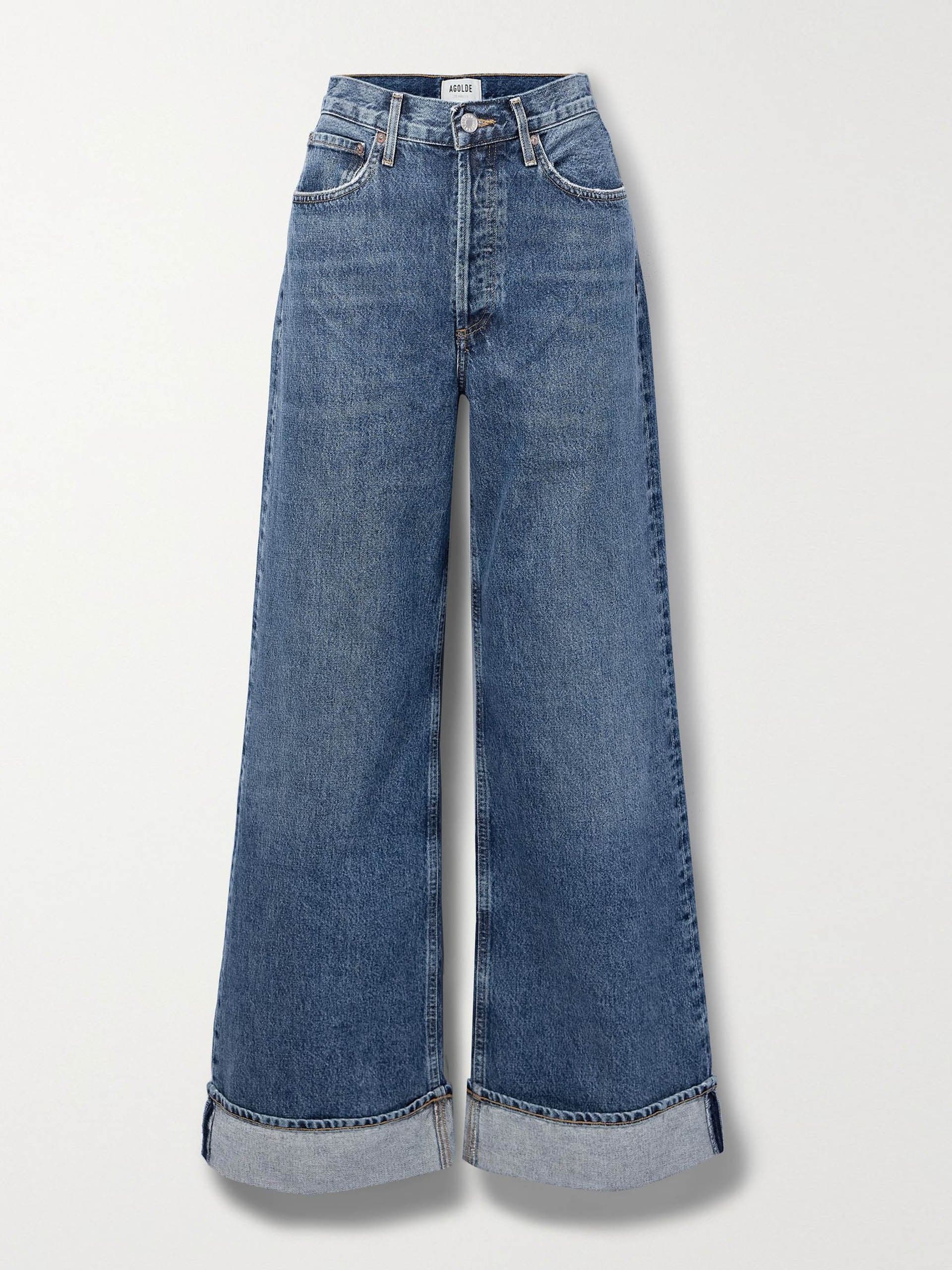 High-rise wide-leg organic jeans