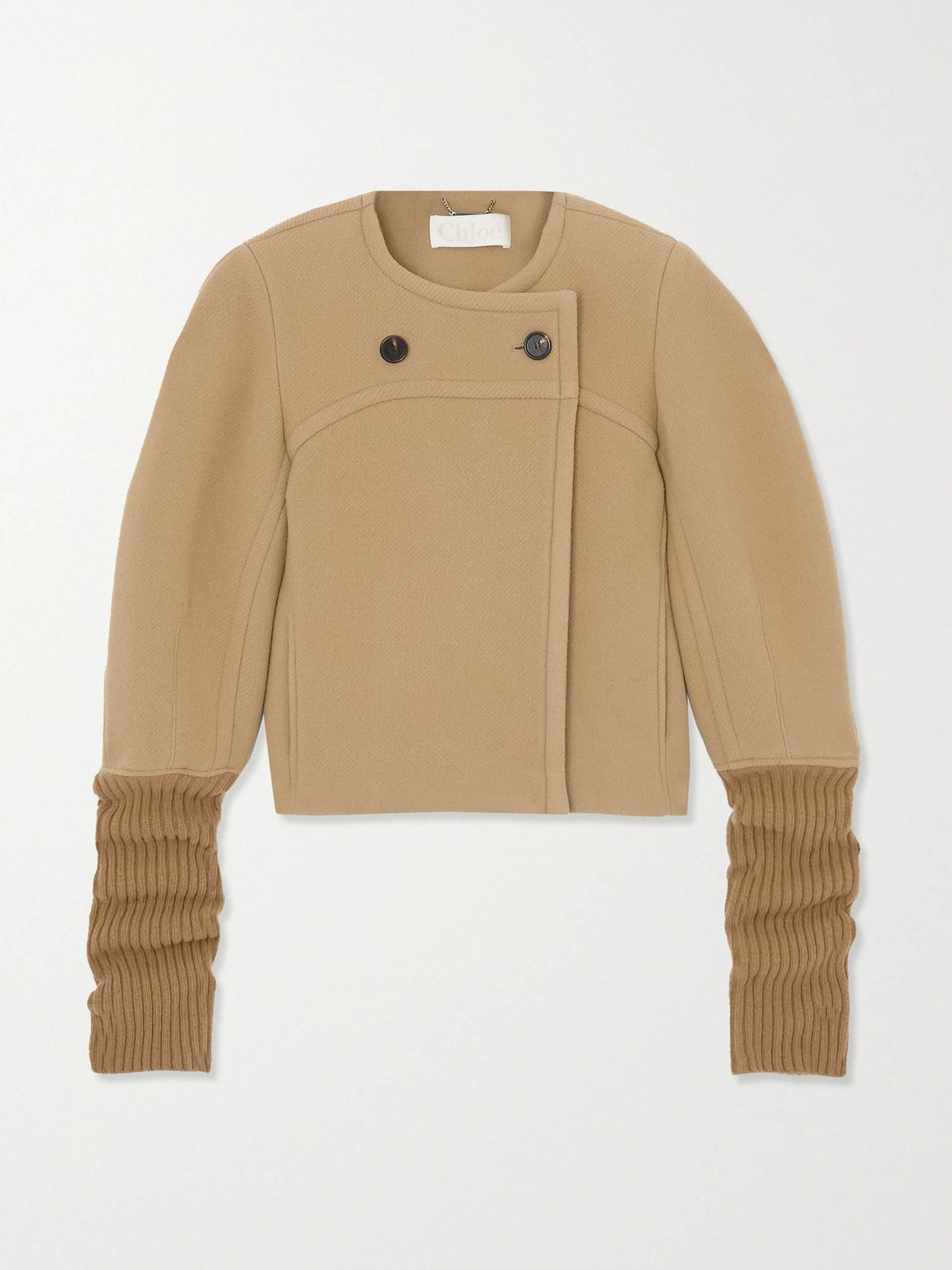 Camel wool-blend jacket