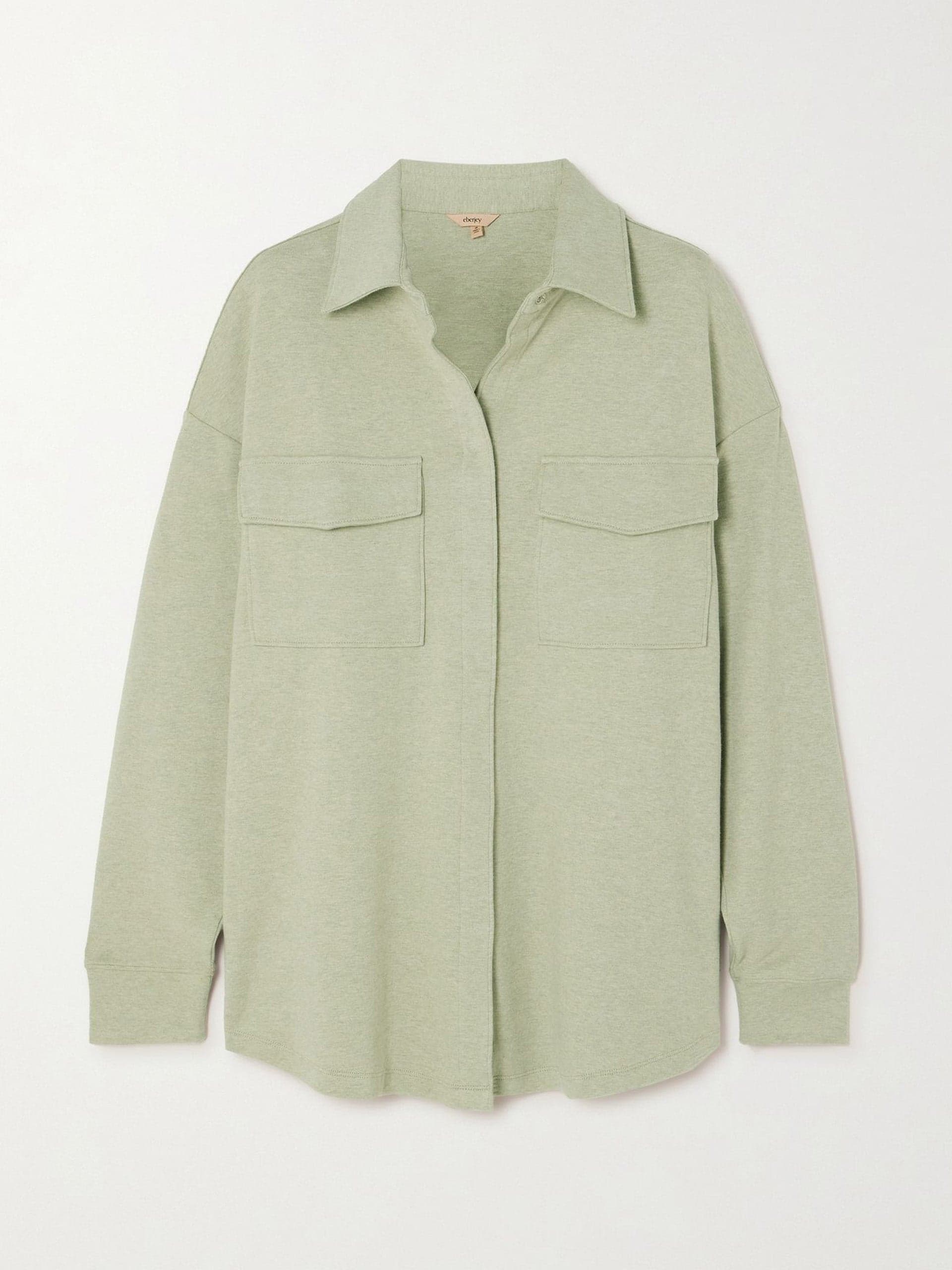 Mint cotton-jersey shirt