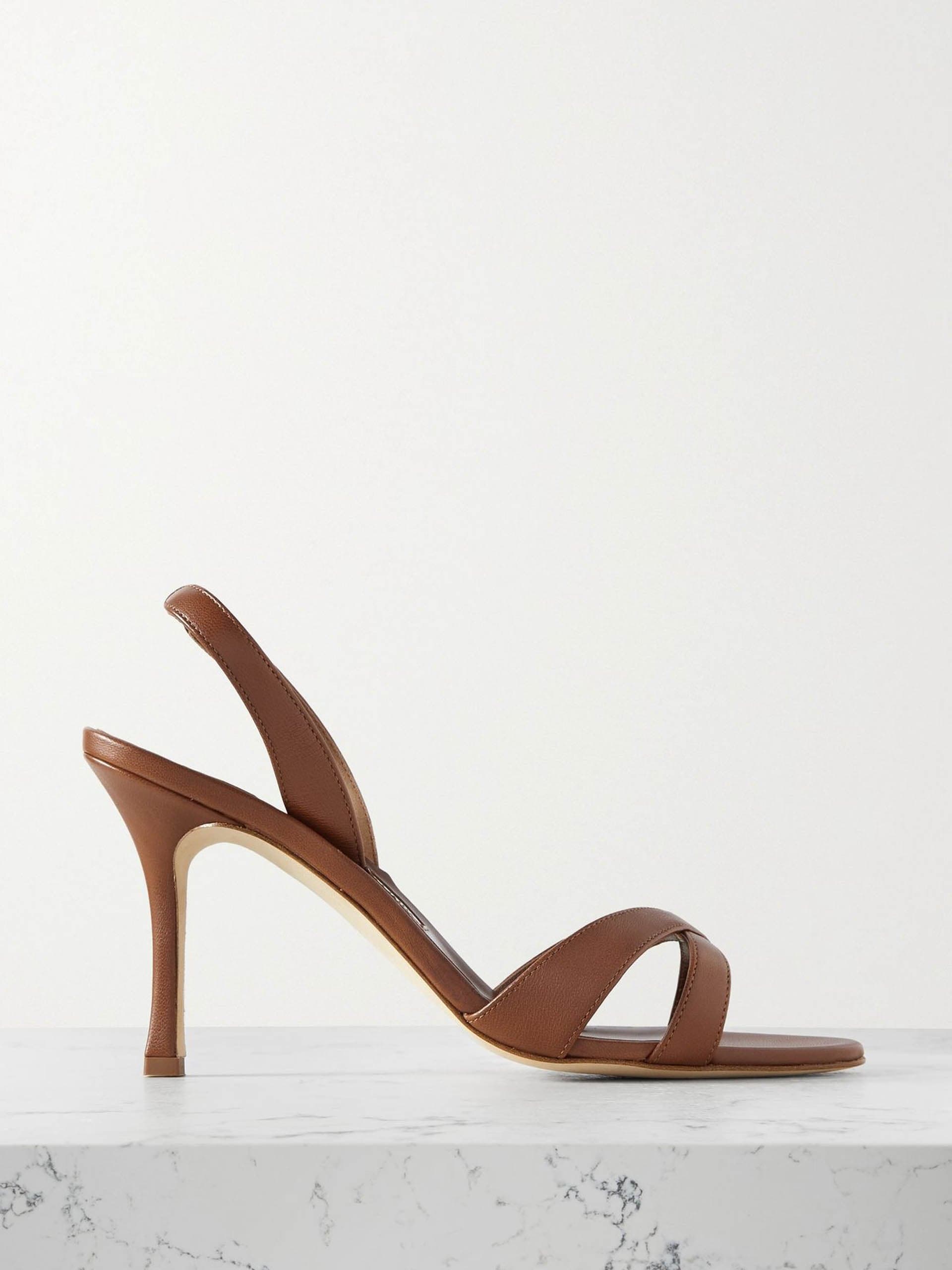 Tan Callasli 90 leather slingback sandals