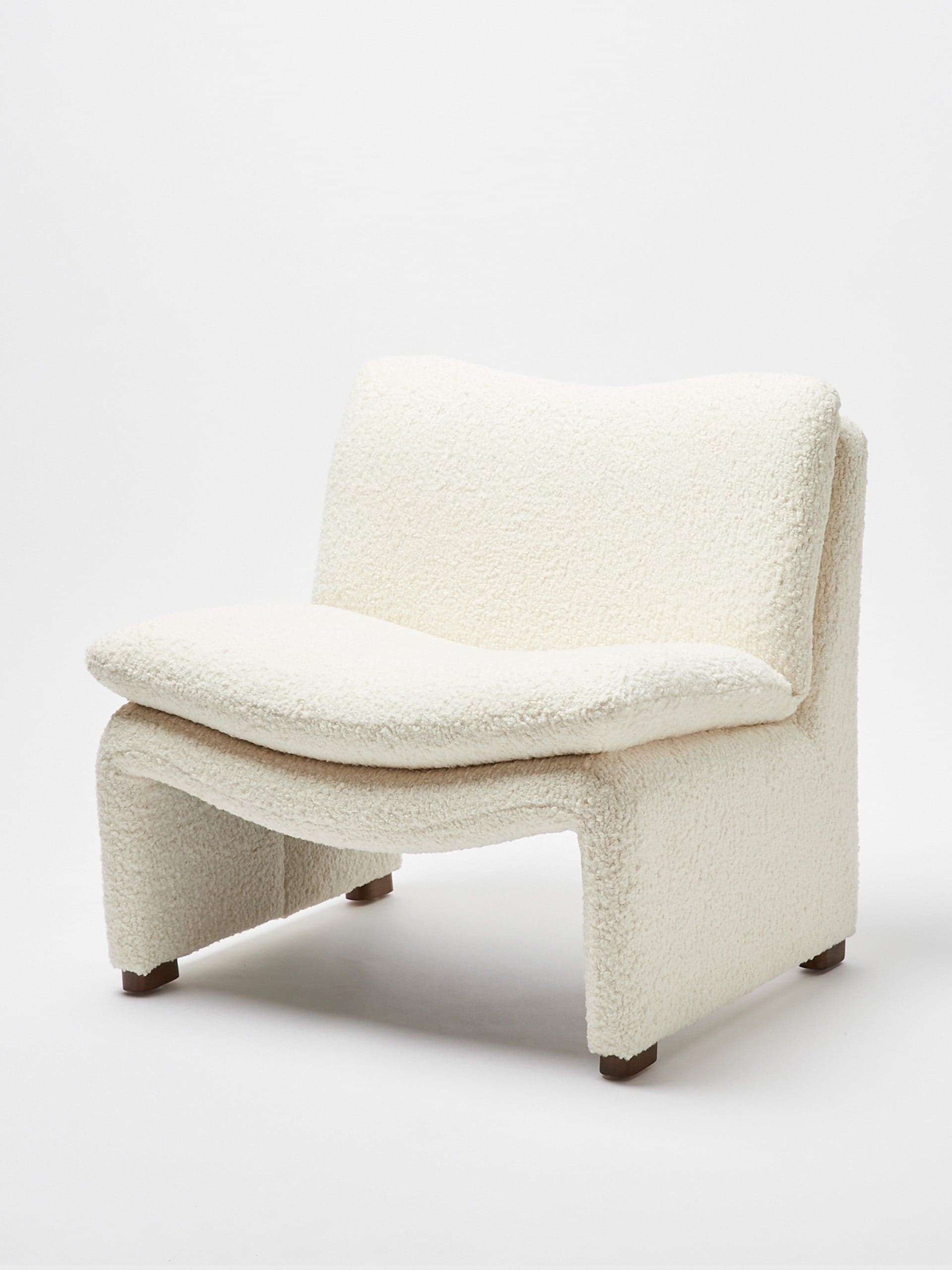 White faux sheepskin chair