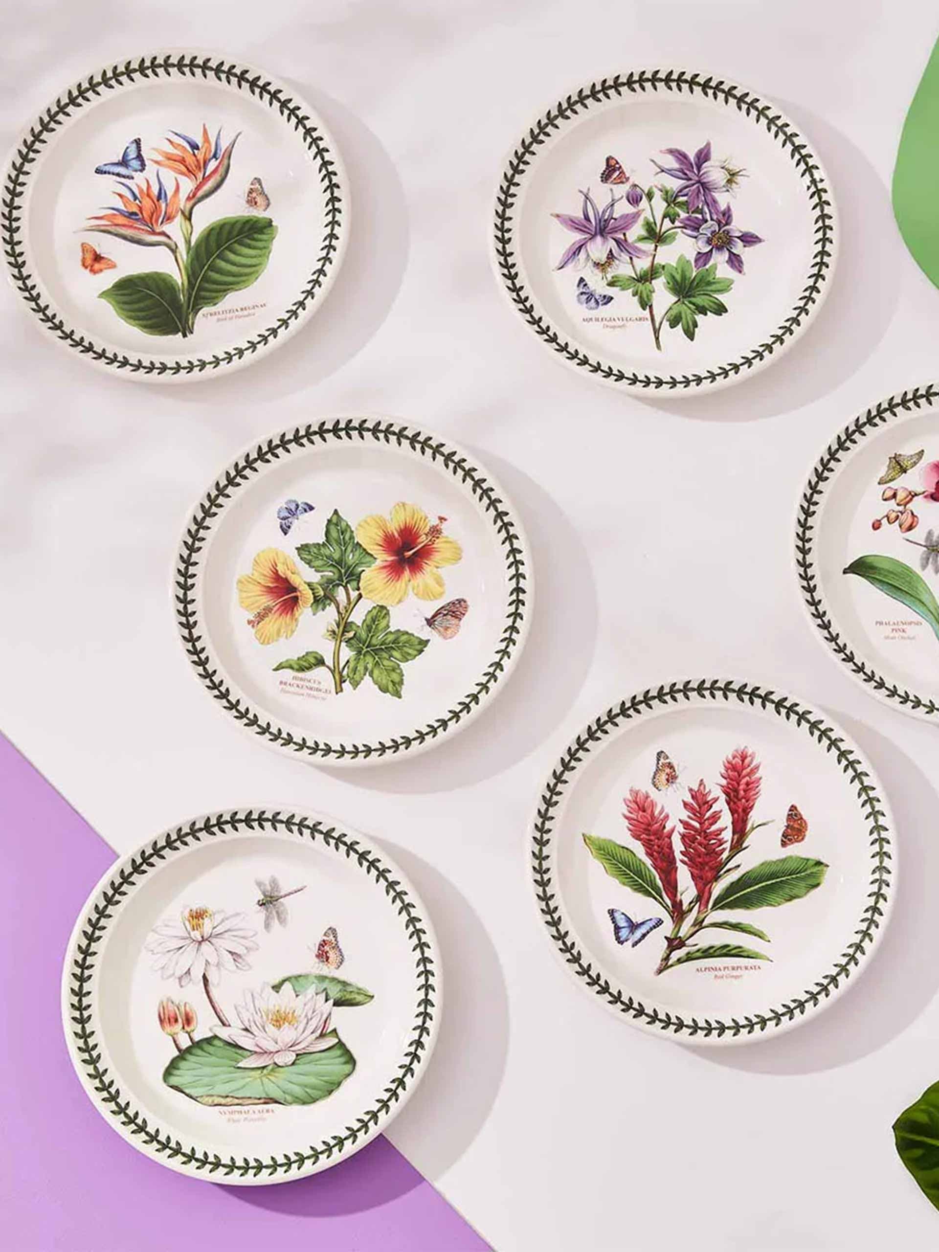 Exotic botanic garden plates (set of 6)