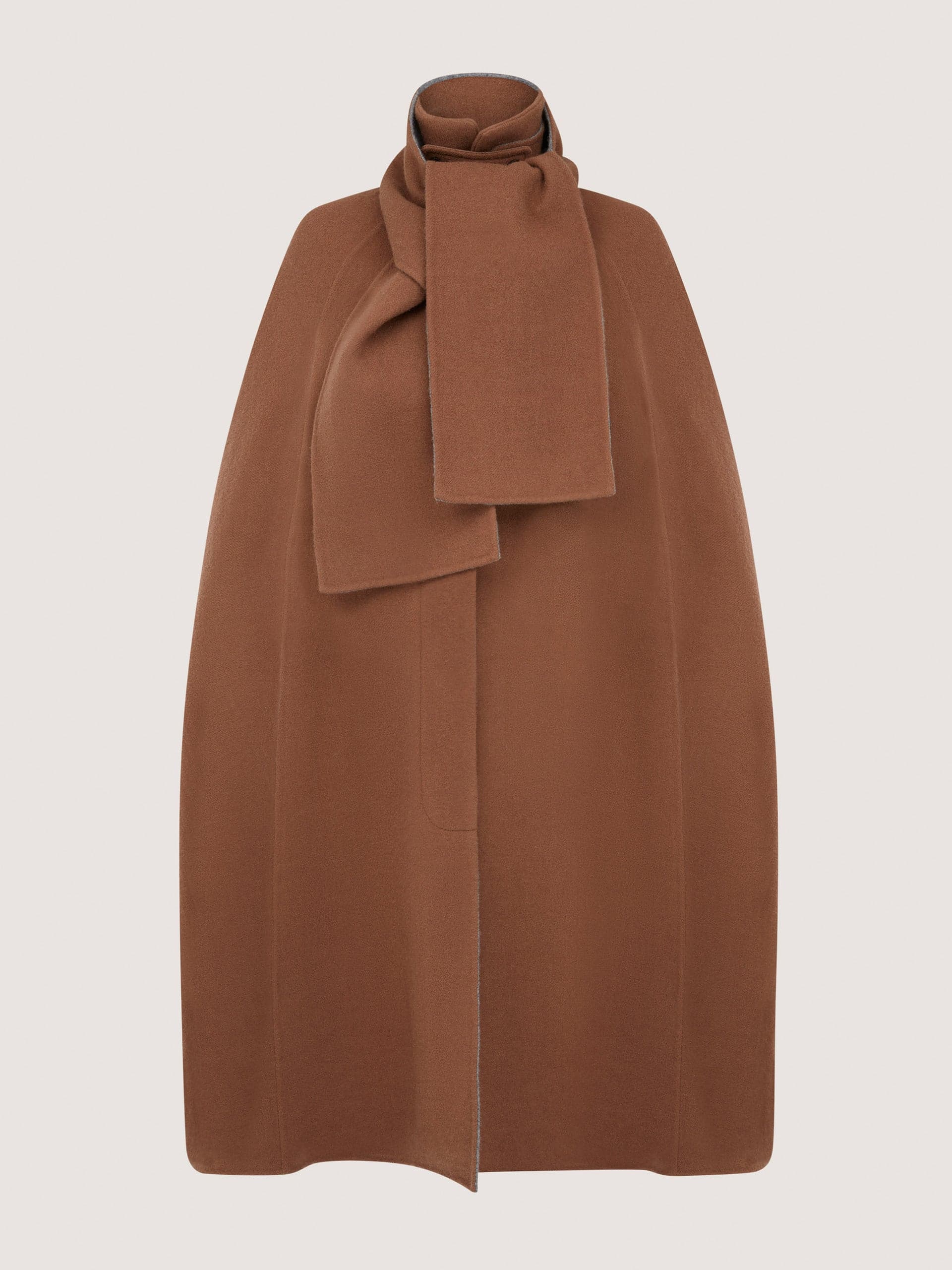 Wool cashmere trench cape