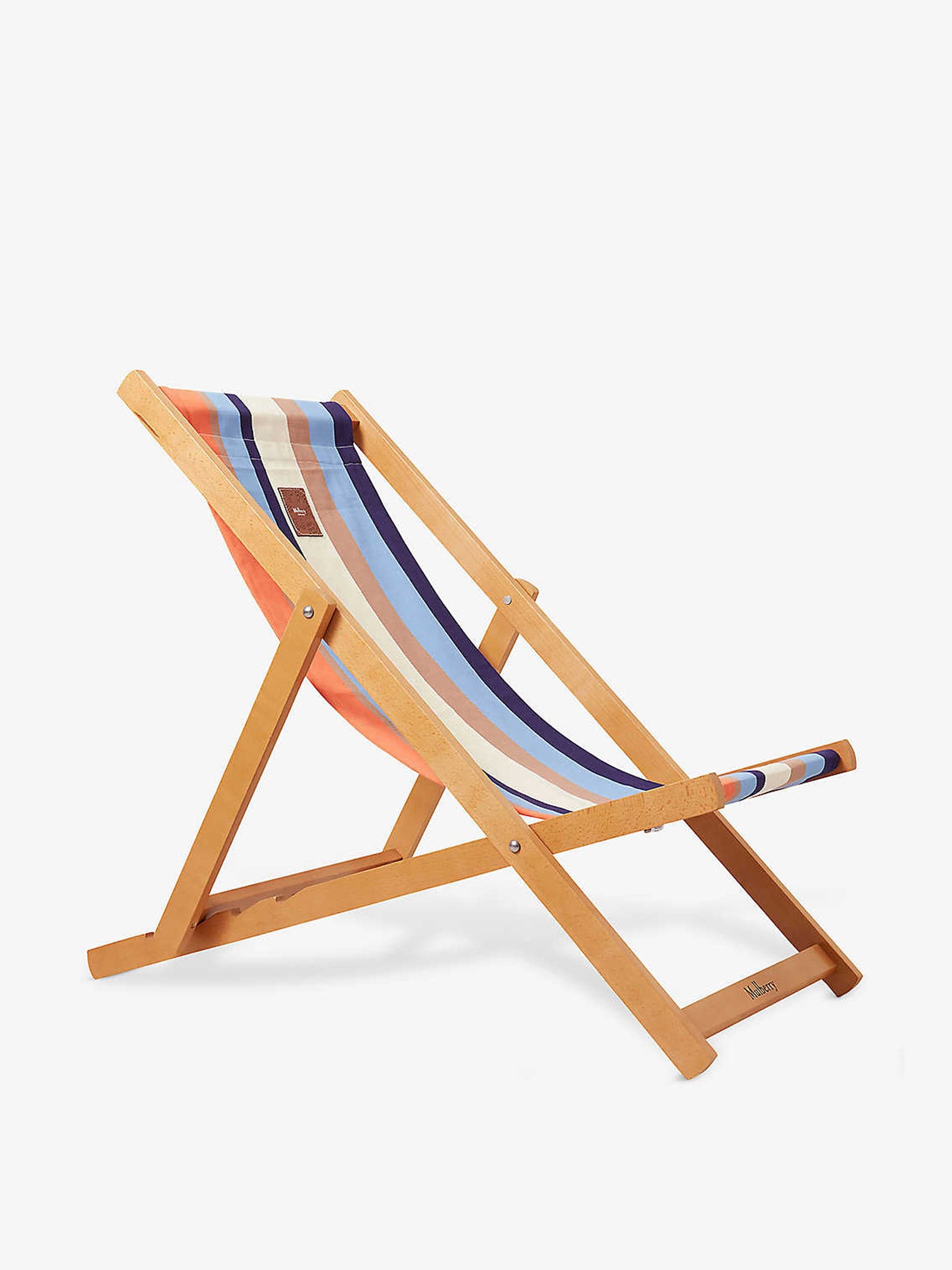 Multi-coloured striped deck chair