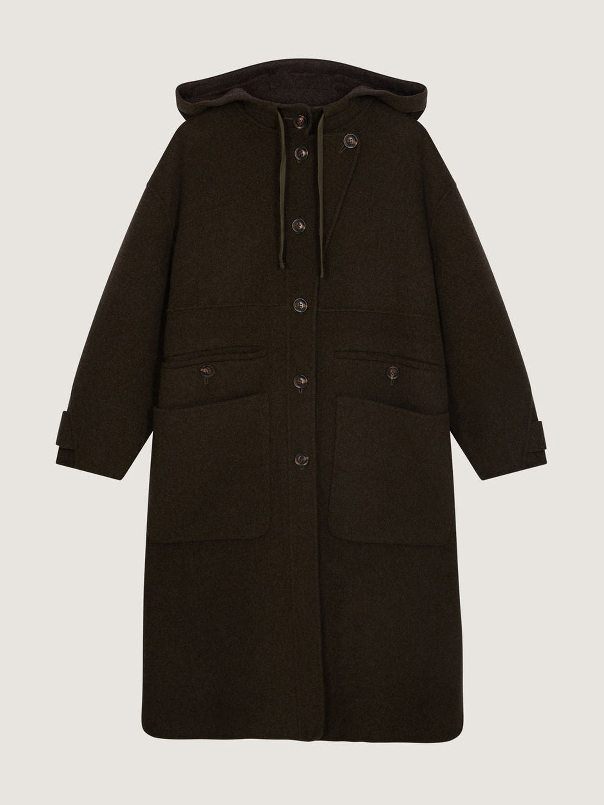 Double-sided two-tone wool coat