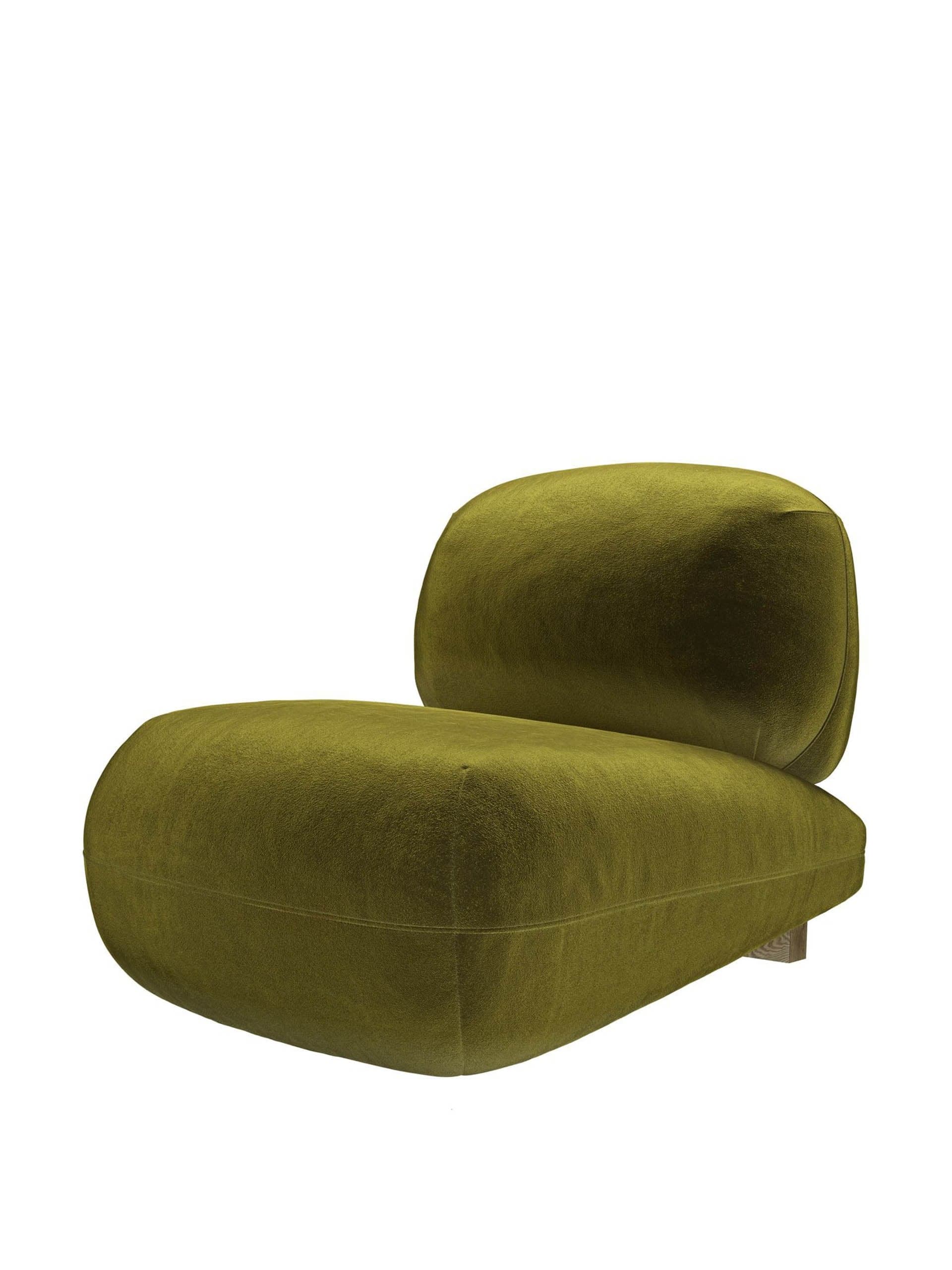 Seattle Armchair in Olive Cotton Matt Velvet