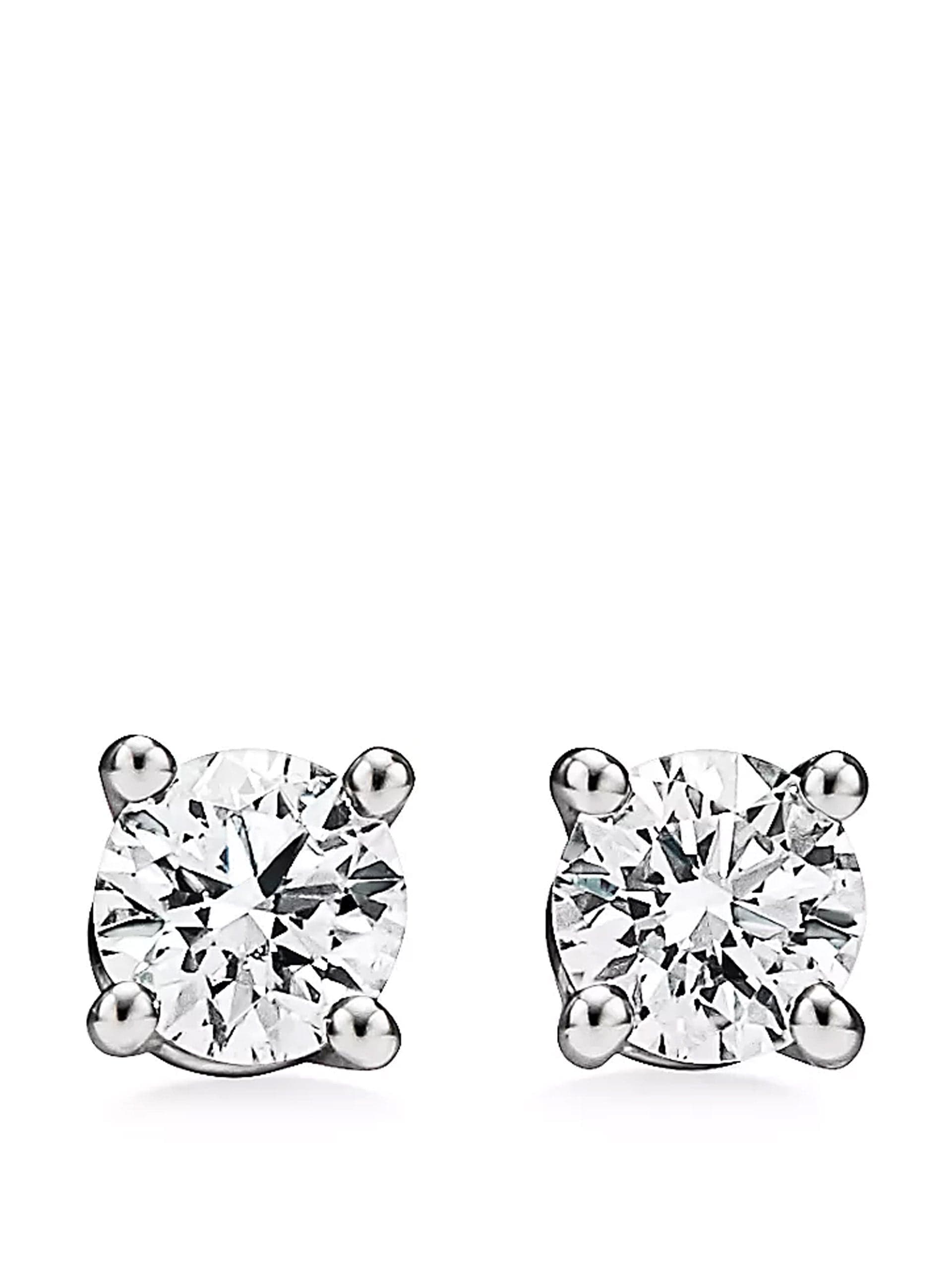 Tiffany solitaire diamond stud earrings