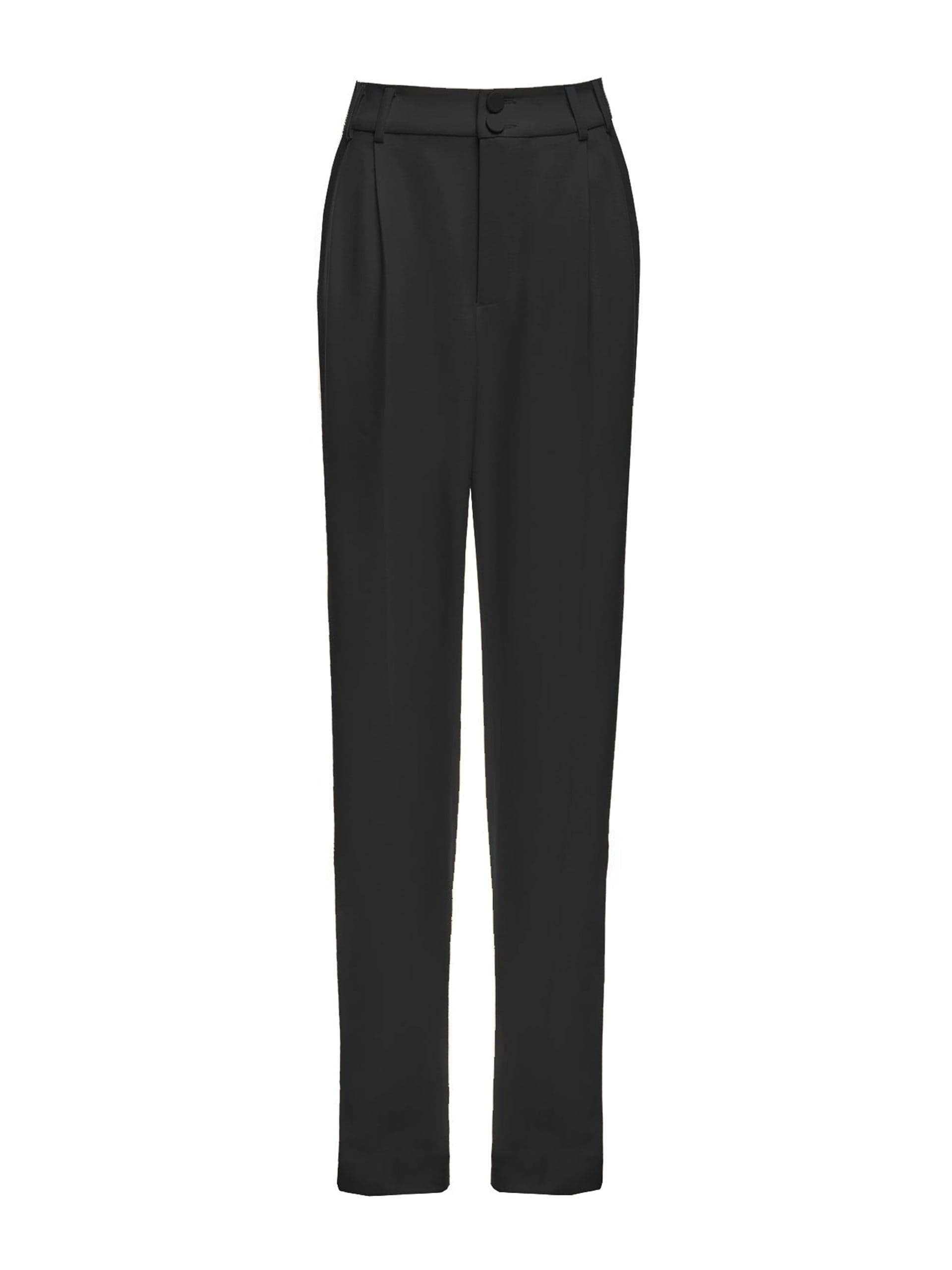 Miles black crepe trousers