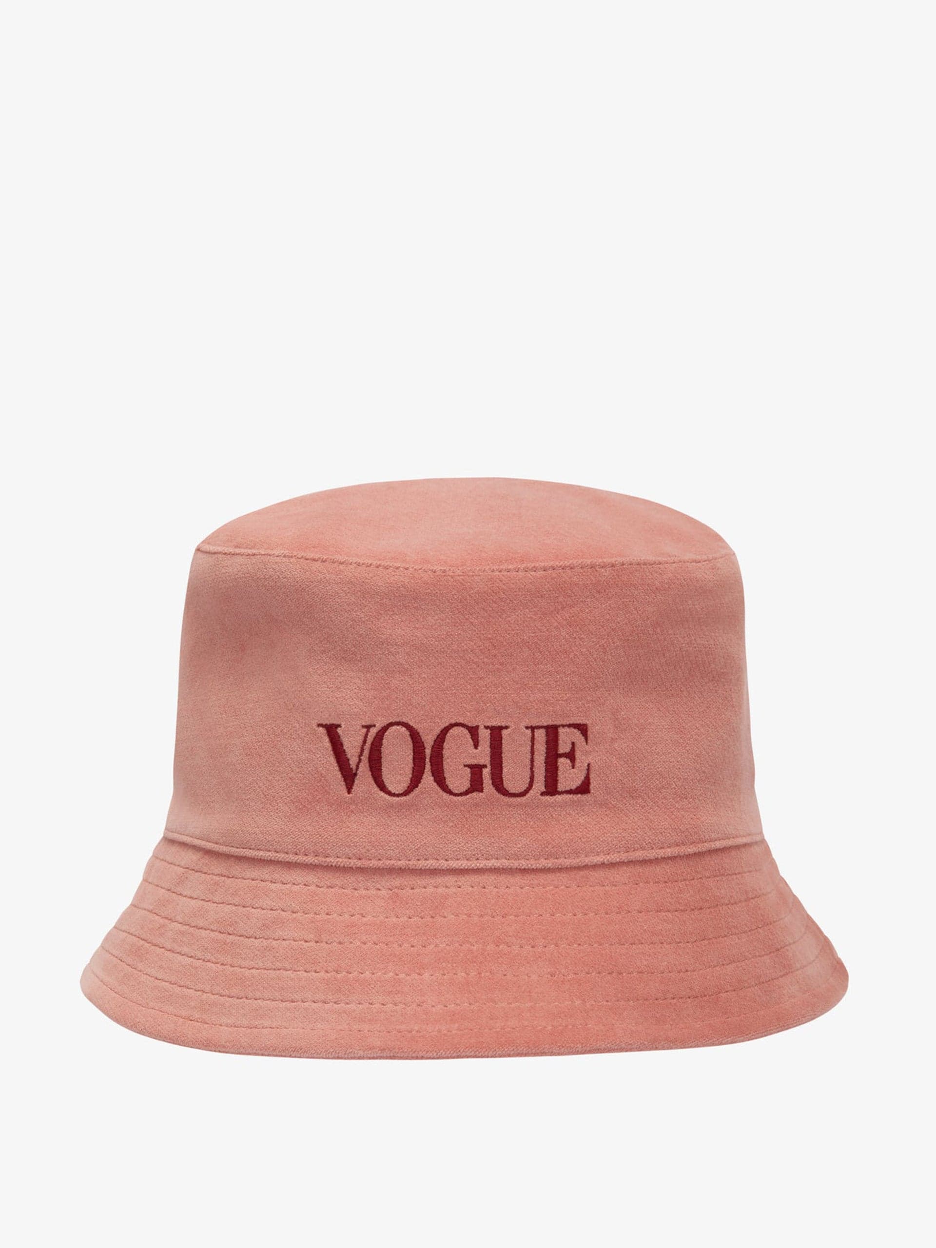 Velvet bucket hat in Ash Rose