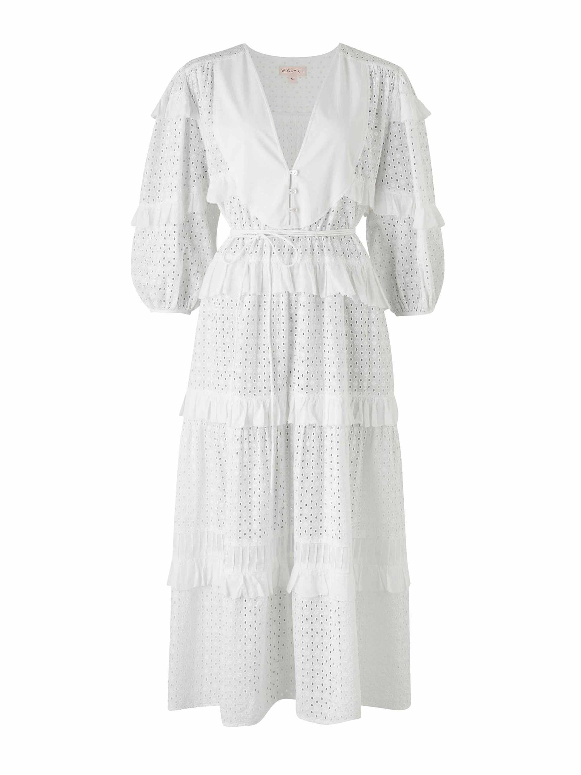 White broderie anglais dress