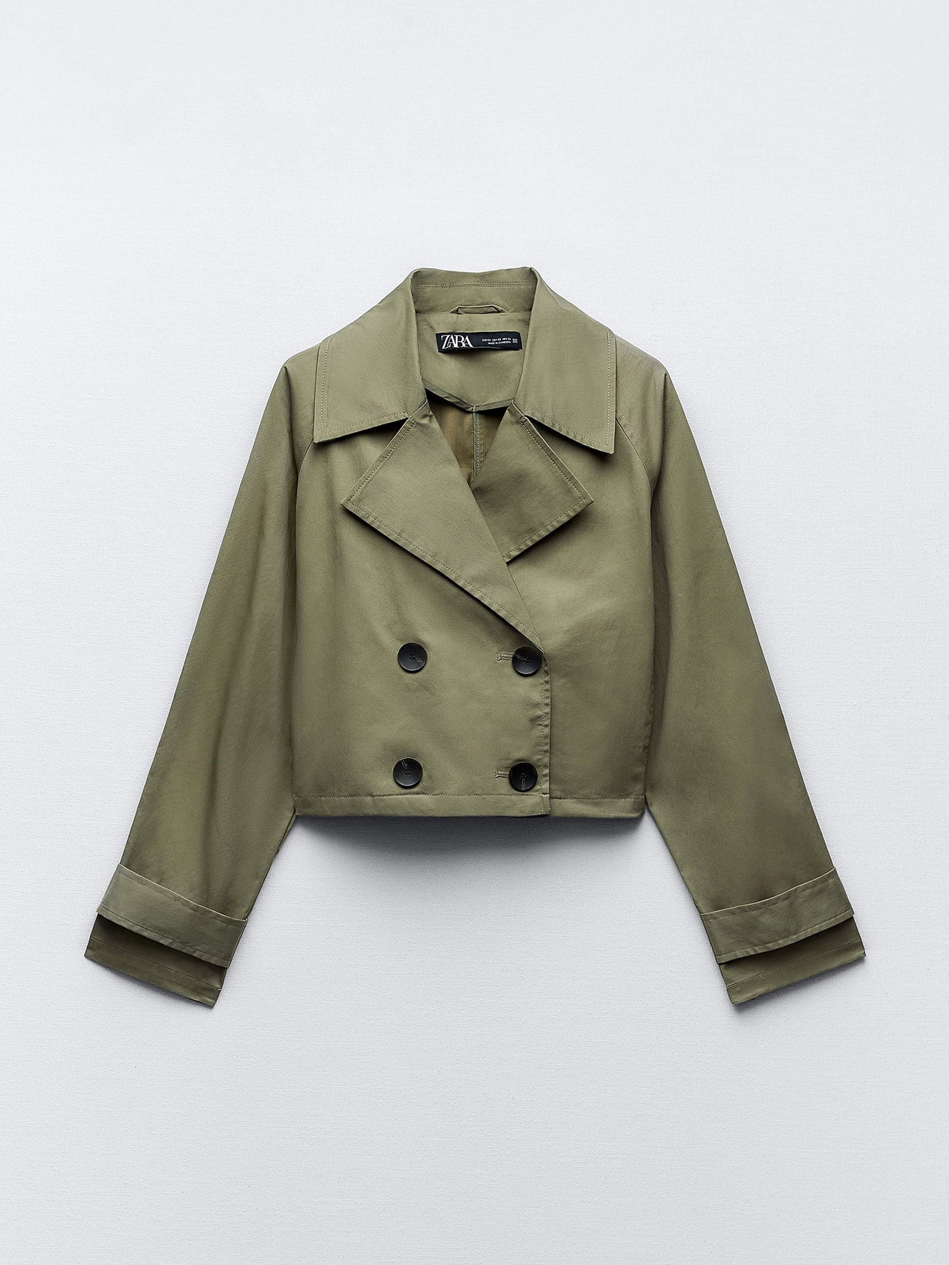 Khaki short trench jacket